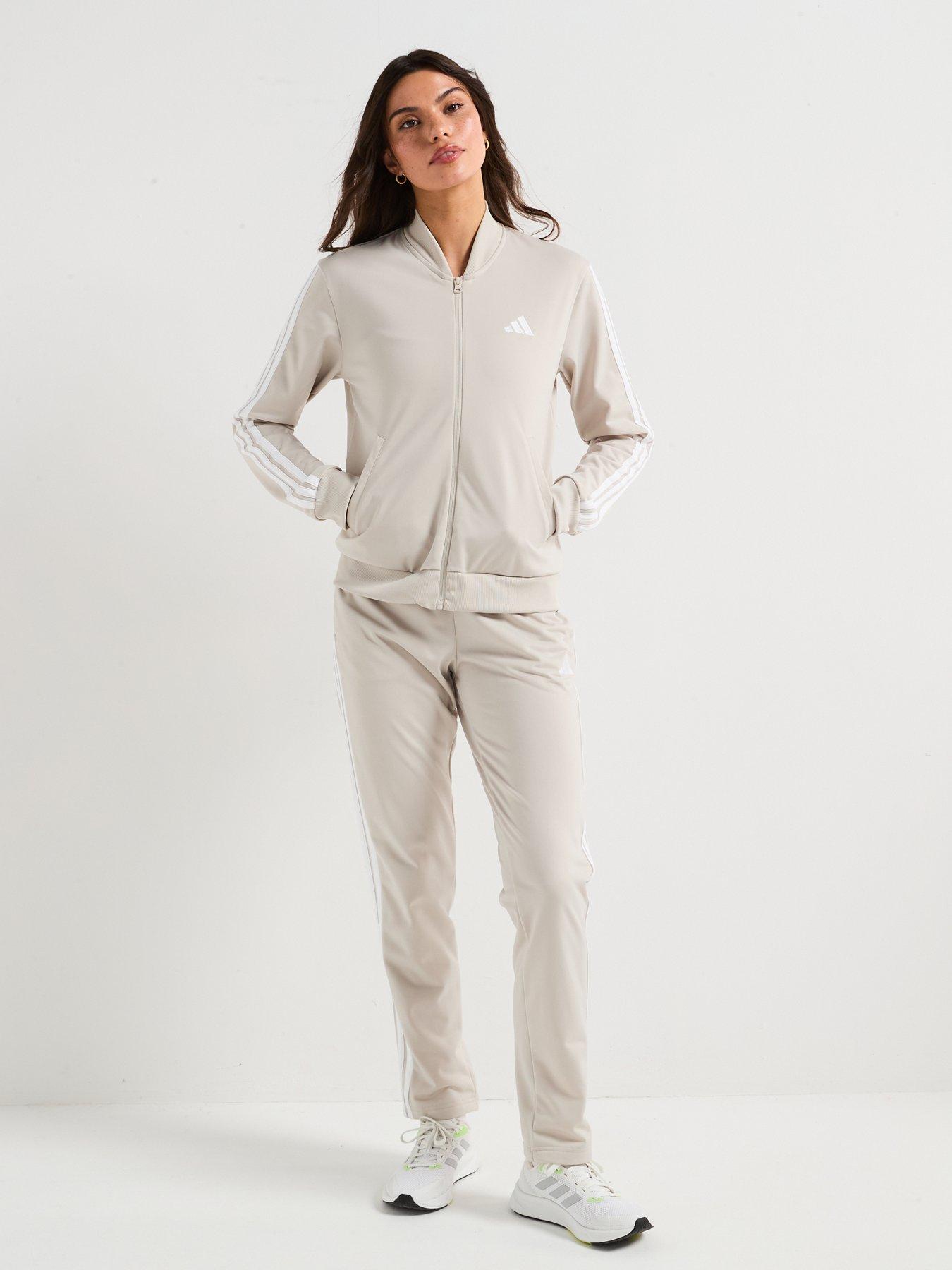  image of adidas-sportswear-womens-essentials-3-stripes-track-suit-grey