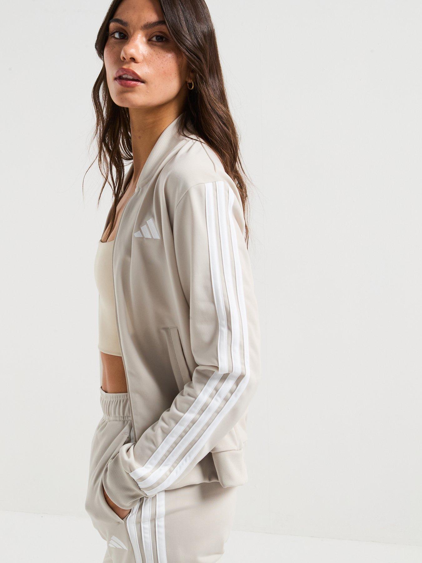  image of adidas-sportswear-womens-essentials-3-stripes-track-suit-grey