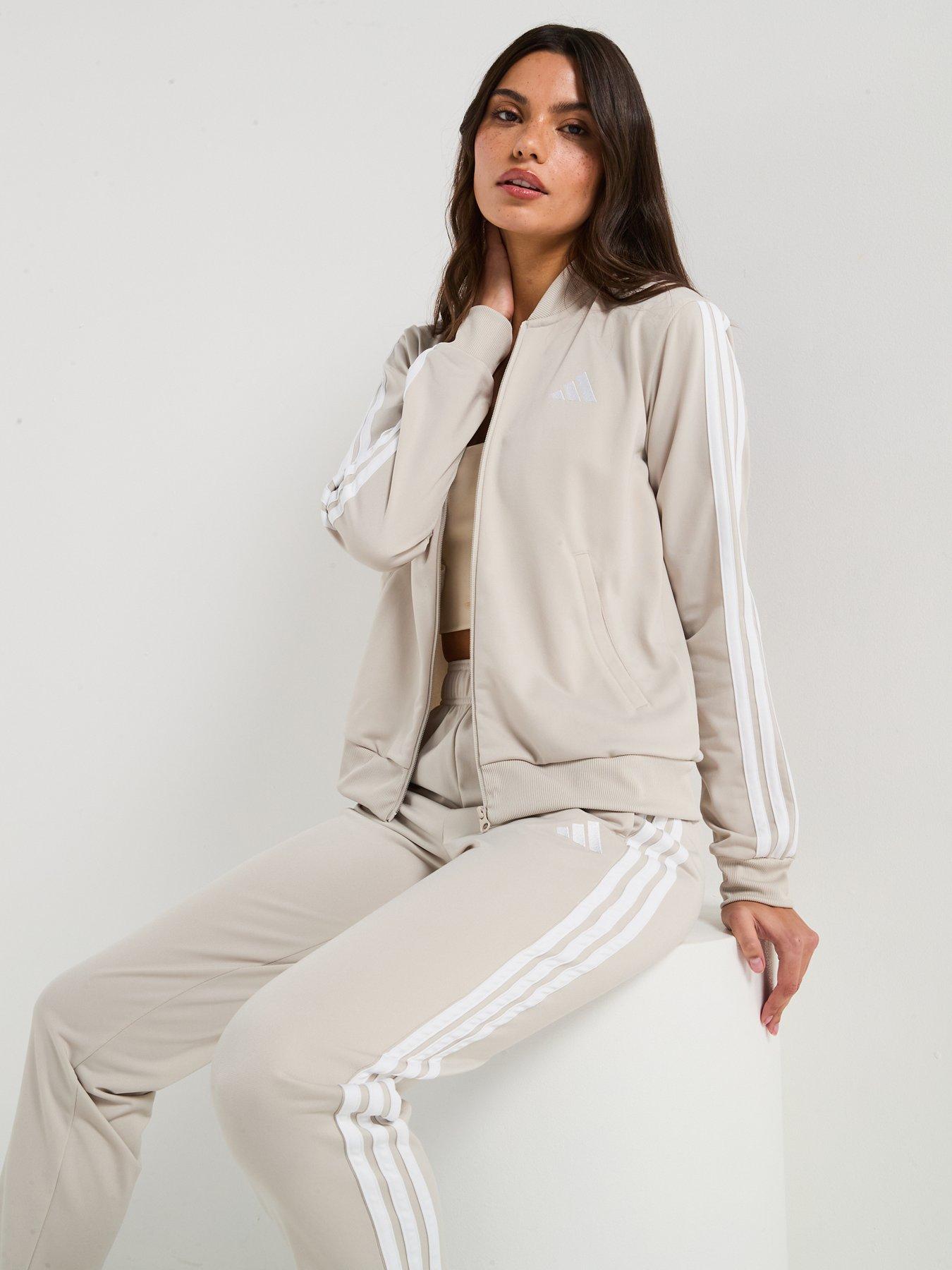  image of adidas-sportswear-womens-essentials-3-stripes-track-suit-grey