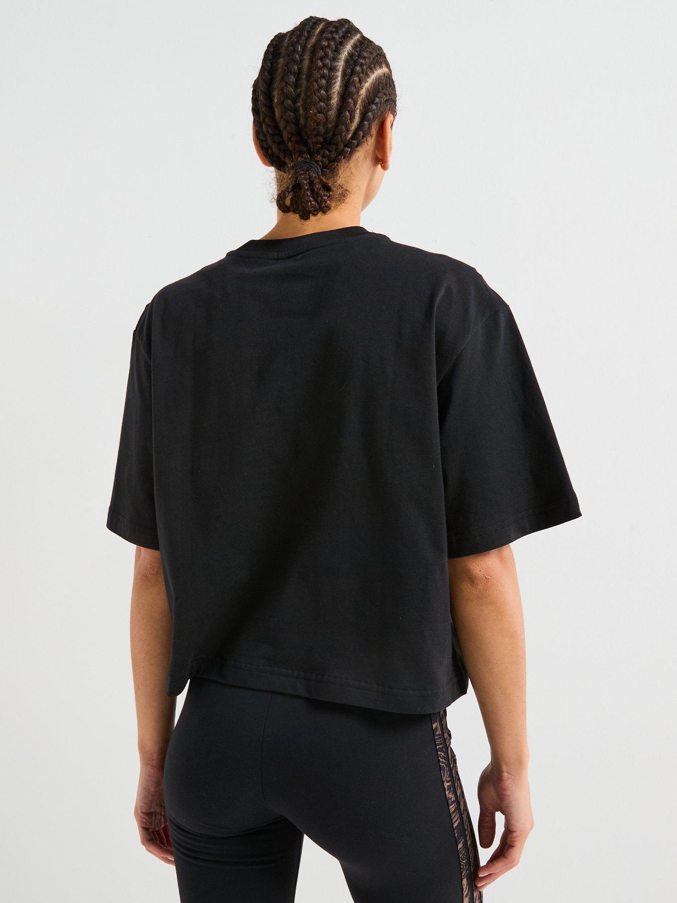  image of adidas-sportswear-womens-essentials-animal-big-logo-boyfriend-t-shirt-black