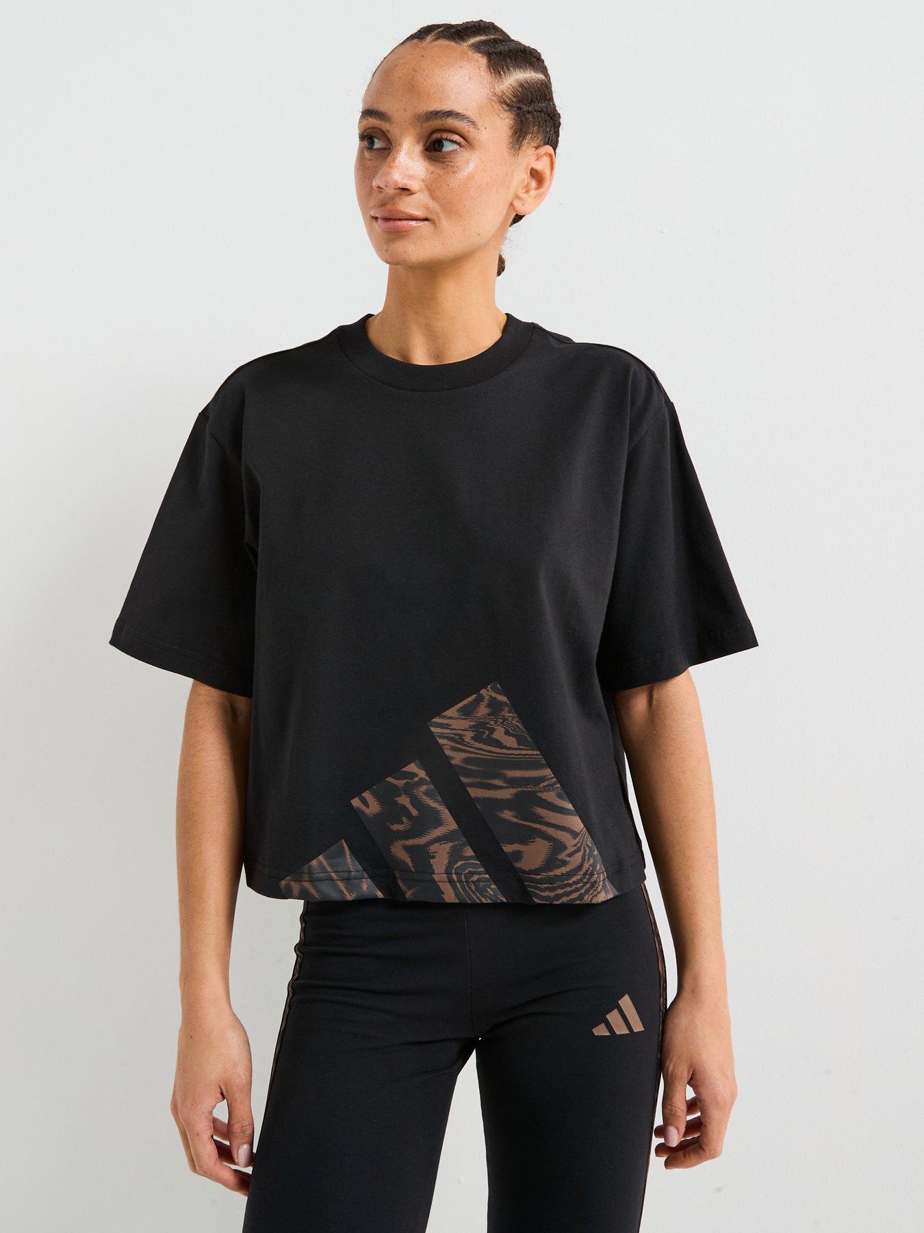  image of adidas-sportswear-womens-essentials-animal-big-logo-boyfriend-t-shirt-black