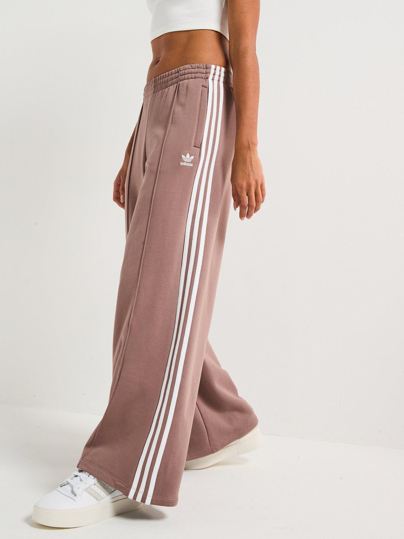 adidas Originals Womens 3-stripes French Terry Wide Leg Joggers