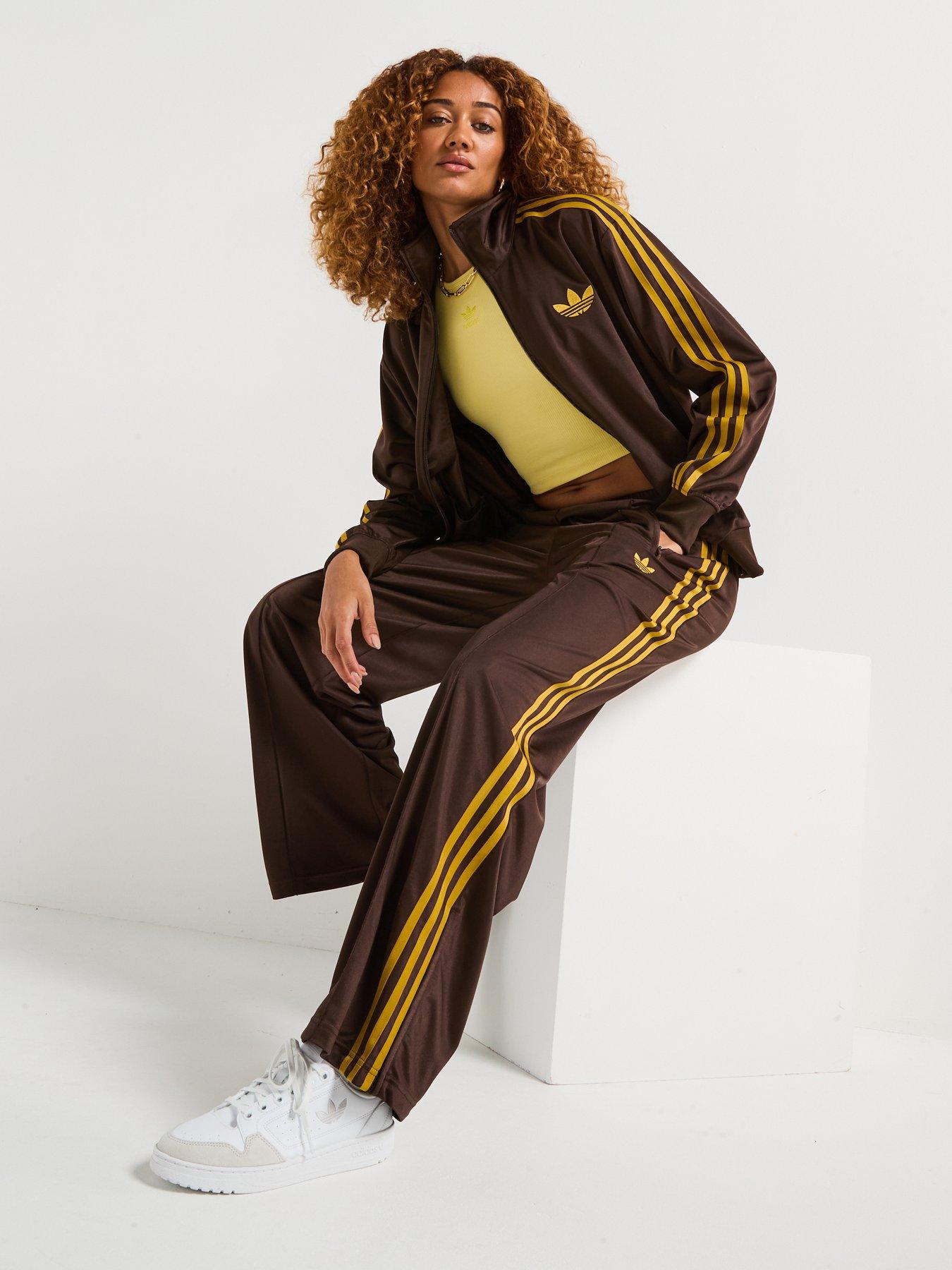 adidas Originals Womens Classic Firebird Tracksuit Bottoms Brown