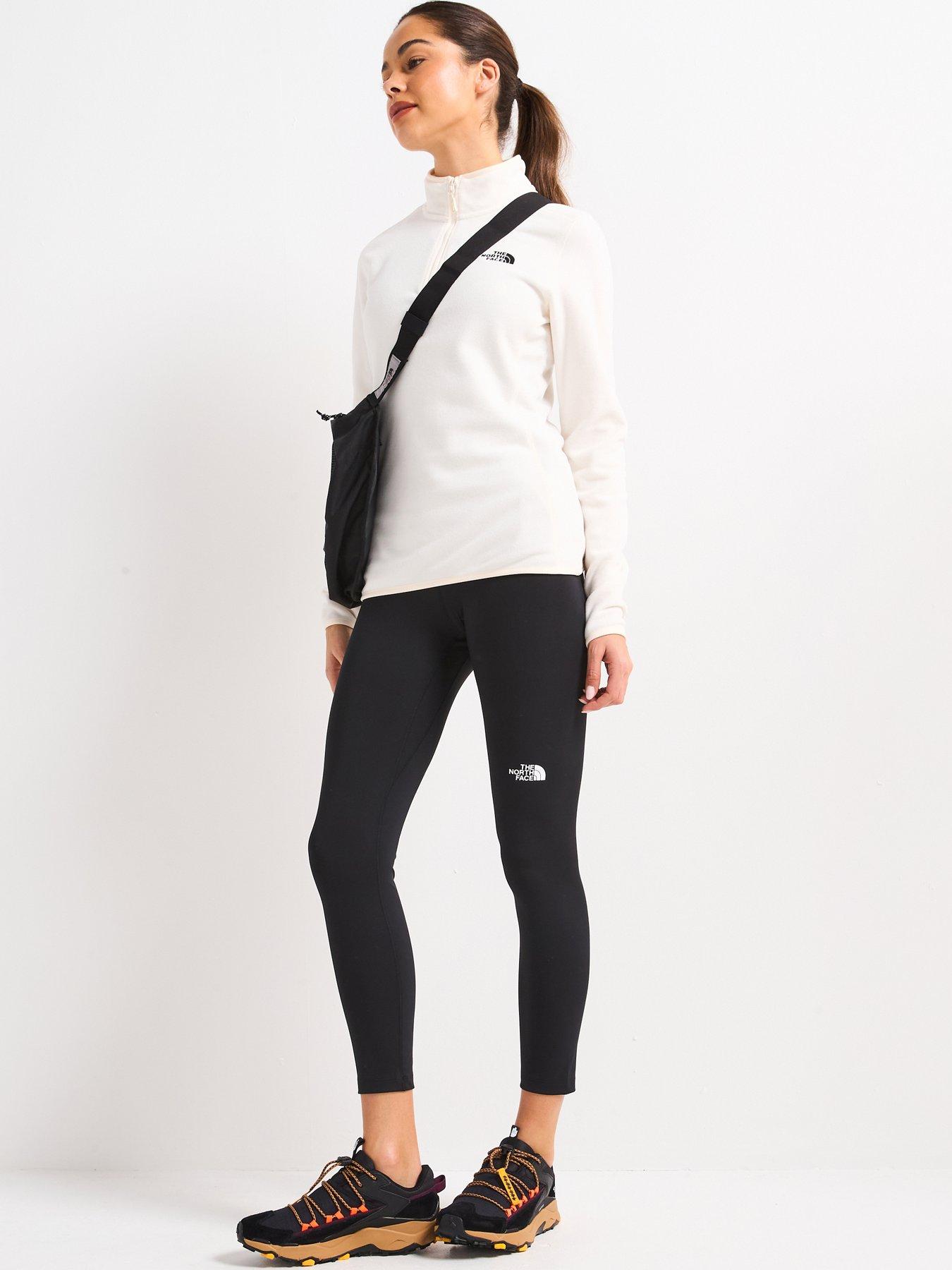  image of the-north-face-womens-100-glacier-14-zip-fleece-white