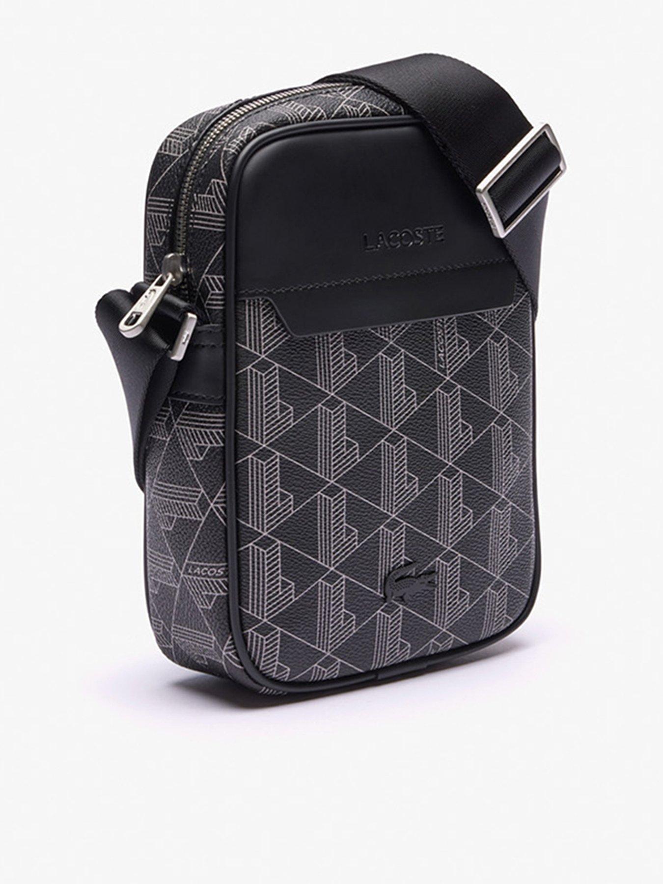 back image of lacoste-blend-vertical-camera-bag-black