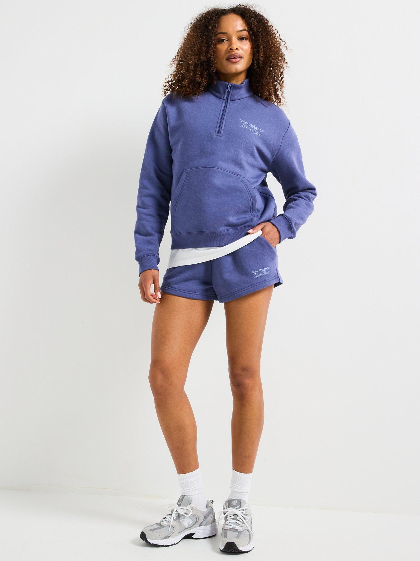  image of new-balance-womens-linear-heritage-graphic-half-zip-sweat-top-navy