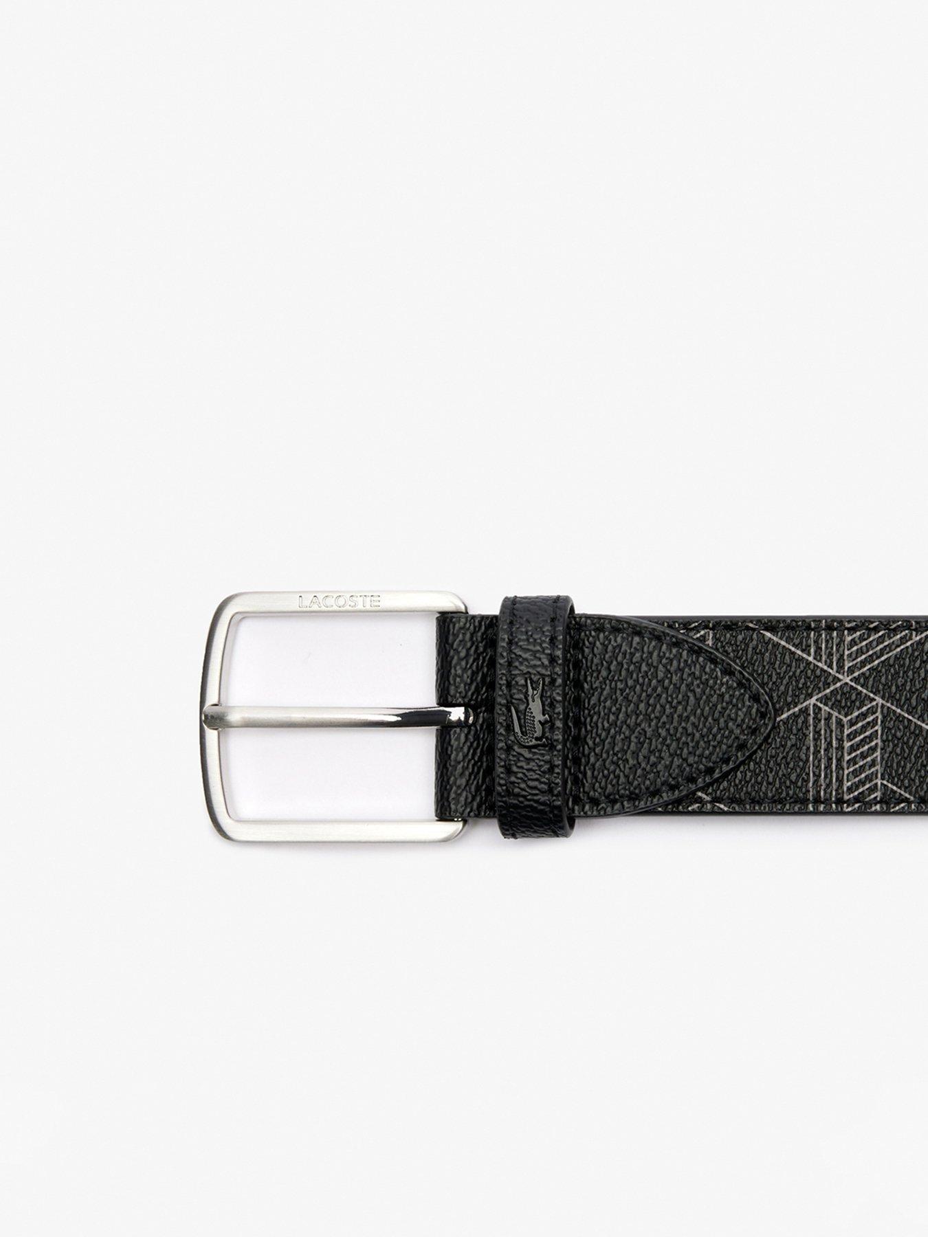 image of lacoste-coated-monogram-leather-belt--black