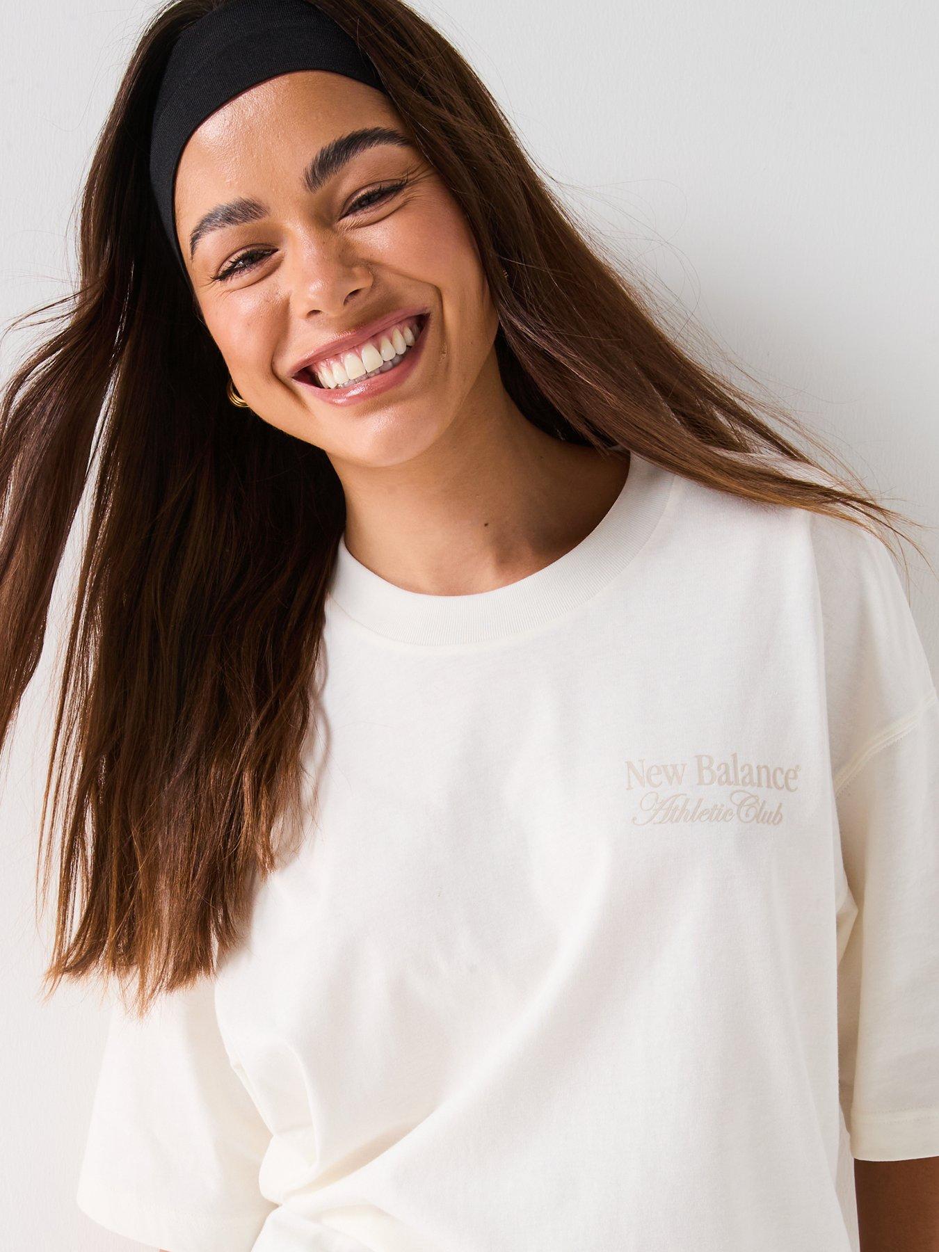  image of new-balance-womens-linear-heritage-oversized-t-shirt-white