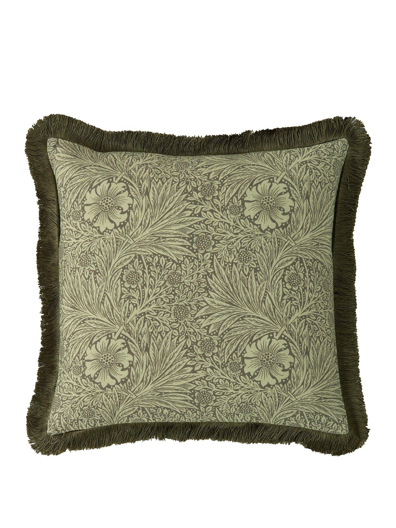  image of william-morris-at-home-marigold-olive-filled-cushion