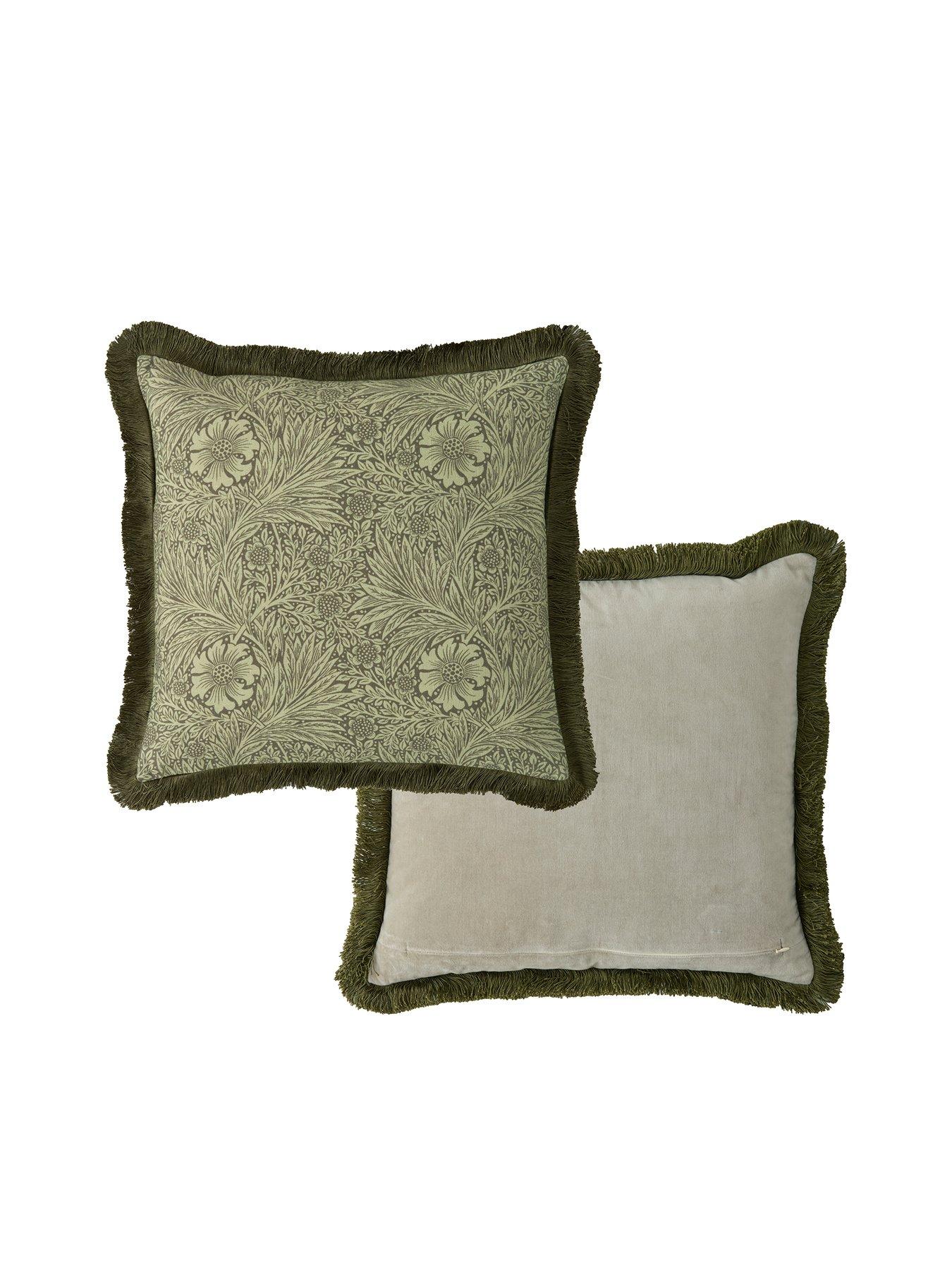 Image 4 of 4 of William Morris at Home Marigold Olive Filled Cushion