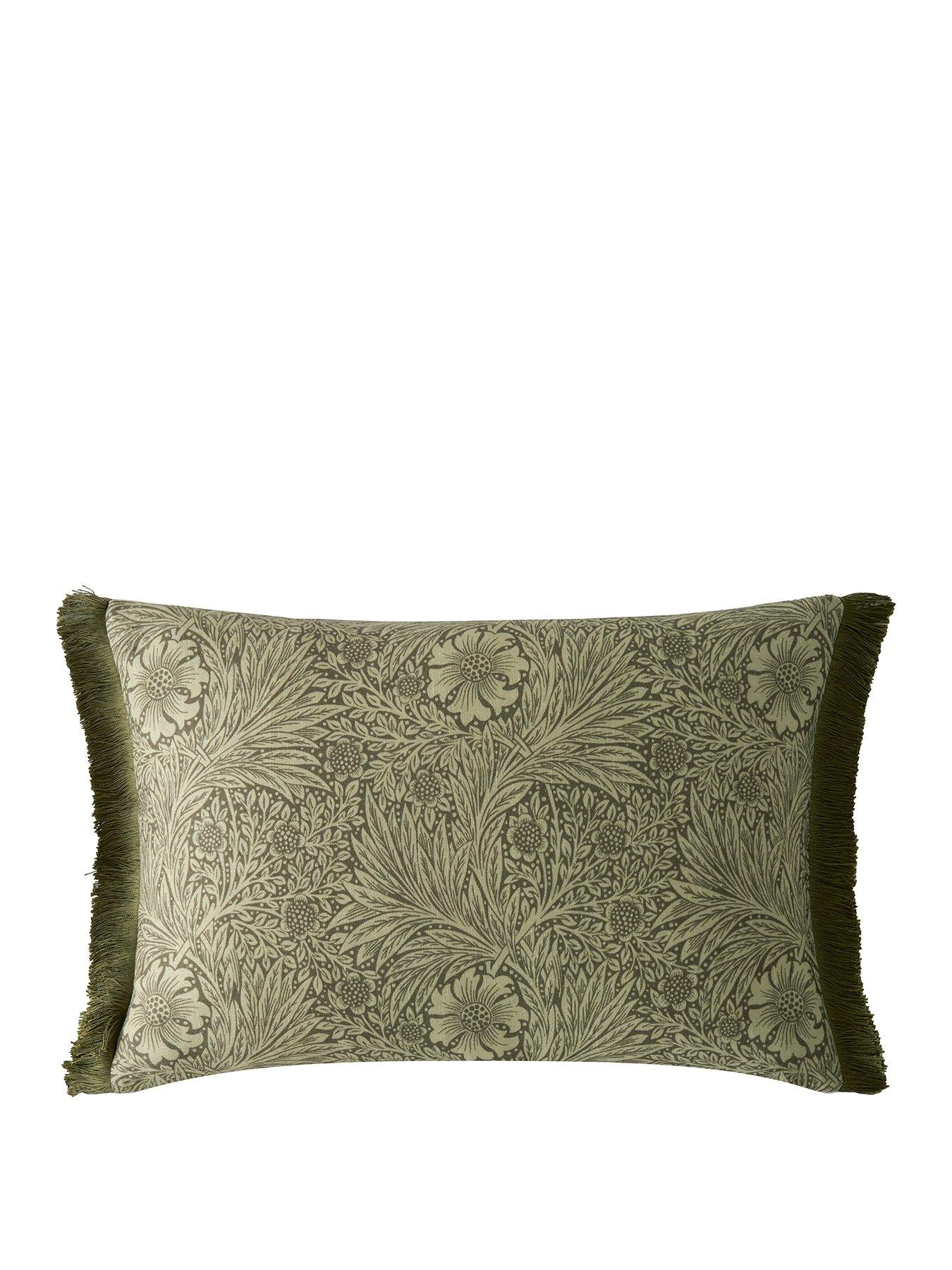  image of william-morris-at-home-marigold-olive-filled-cushionnbsp