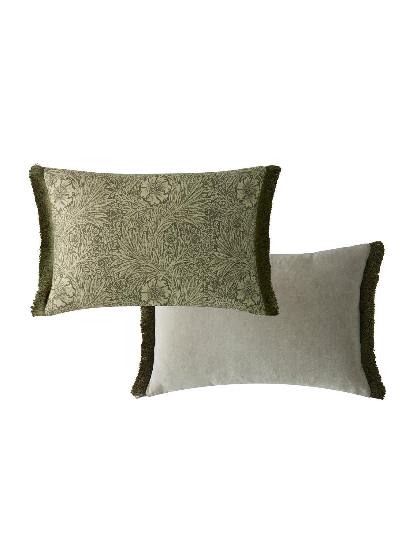  image of william-morris-at-home-marigold-olive-filled-cushionnbsp