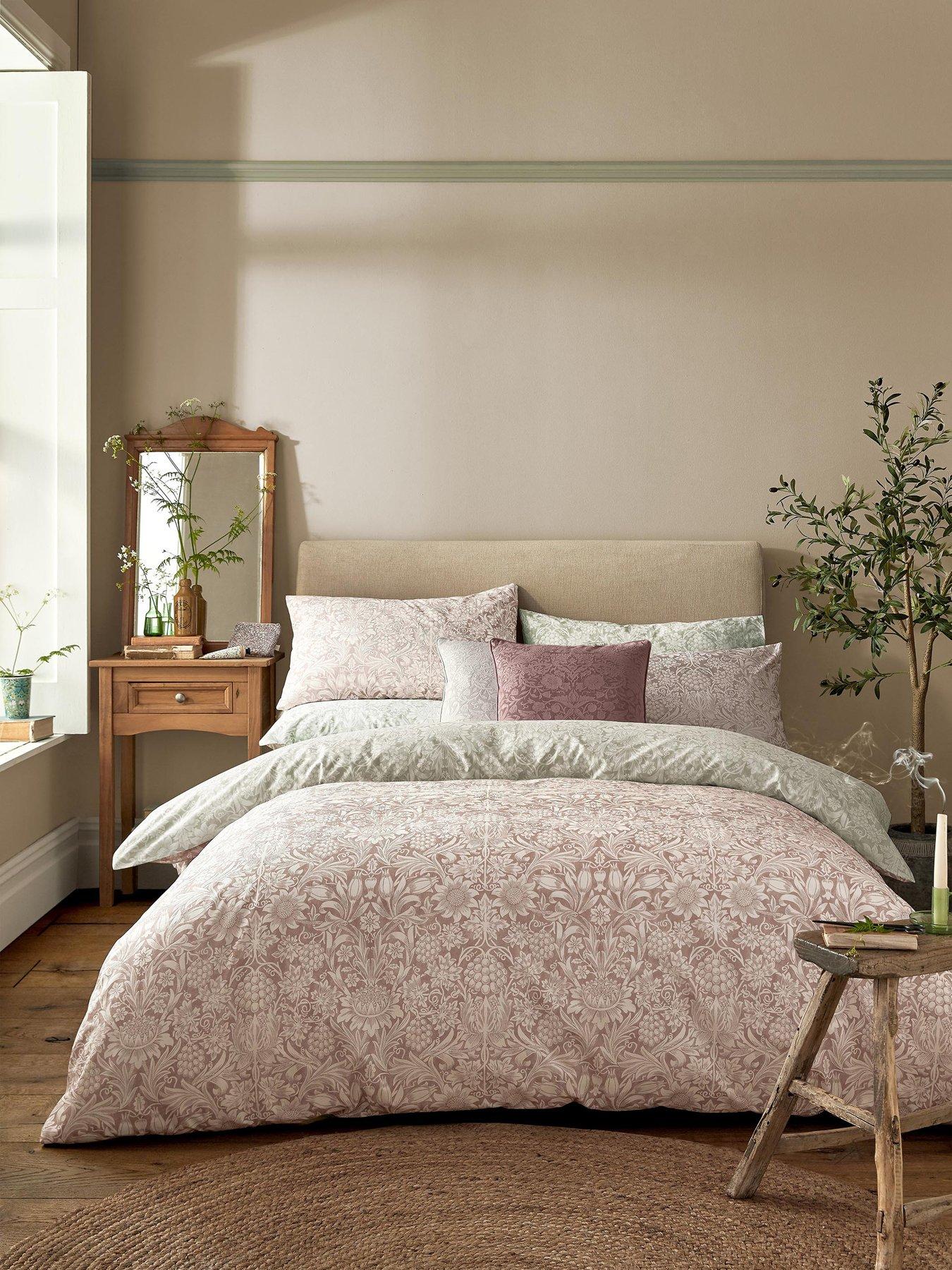 william-morris-at-home-sunflower-clay-100-cotton-percale-duvet-cover-set