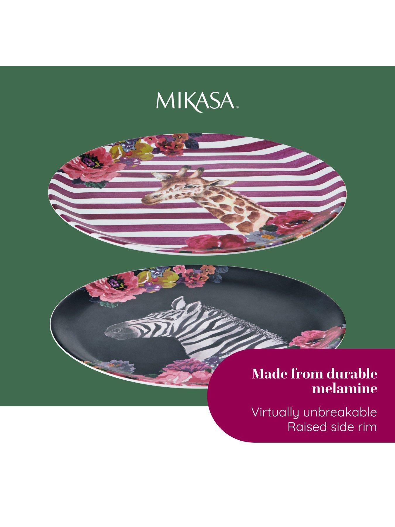  image of mikasa-wild-at-heart-melamine-36cm-round-tray-giraffe