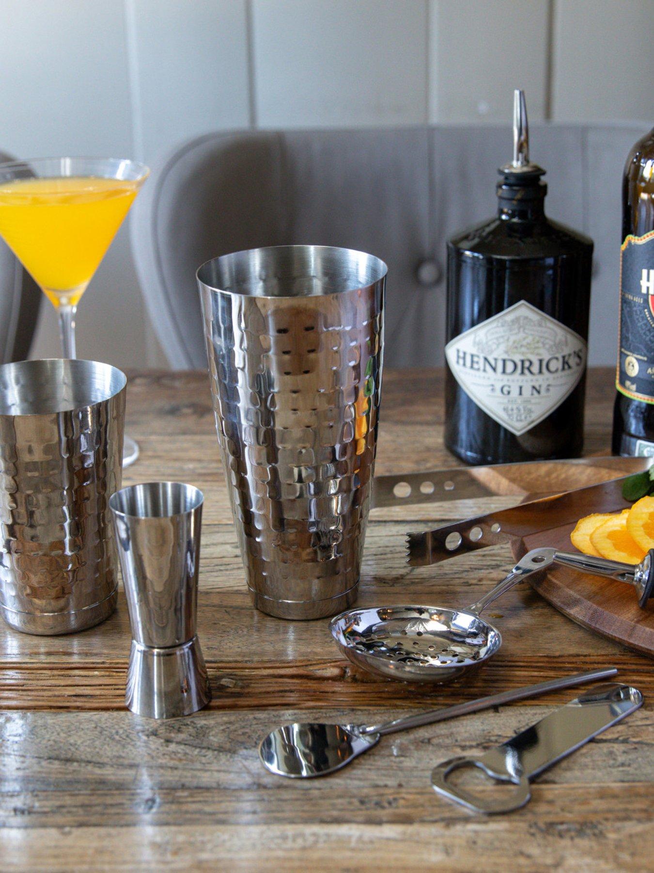 barcraft-stainless-steel-boston-cocktail-set-hammered-finish-8-pieces