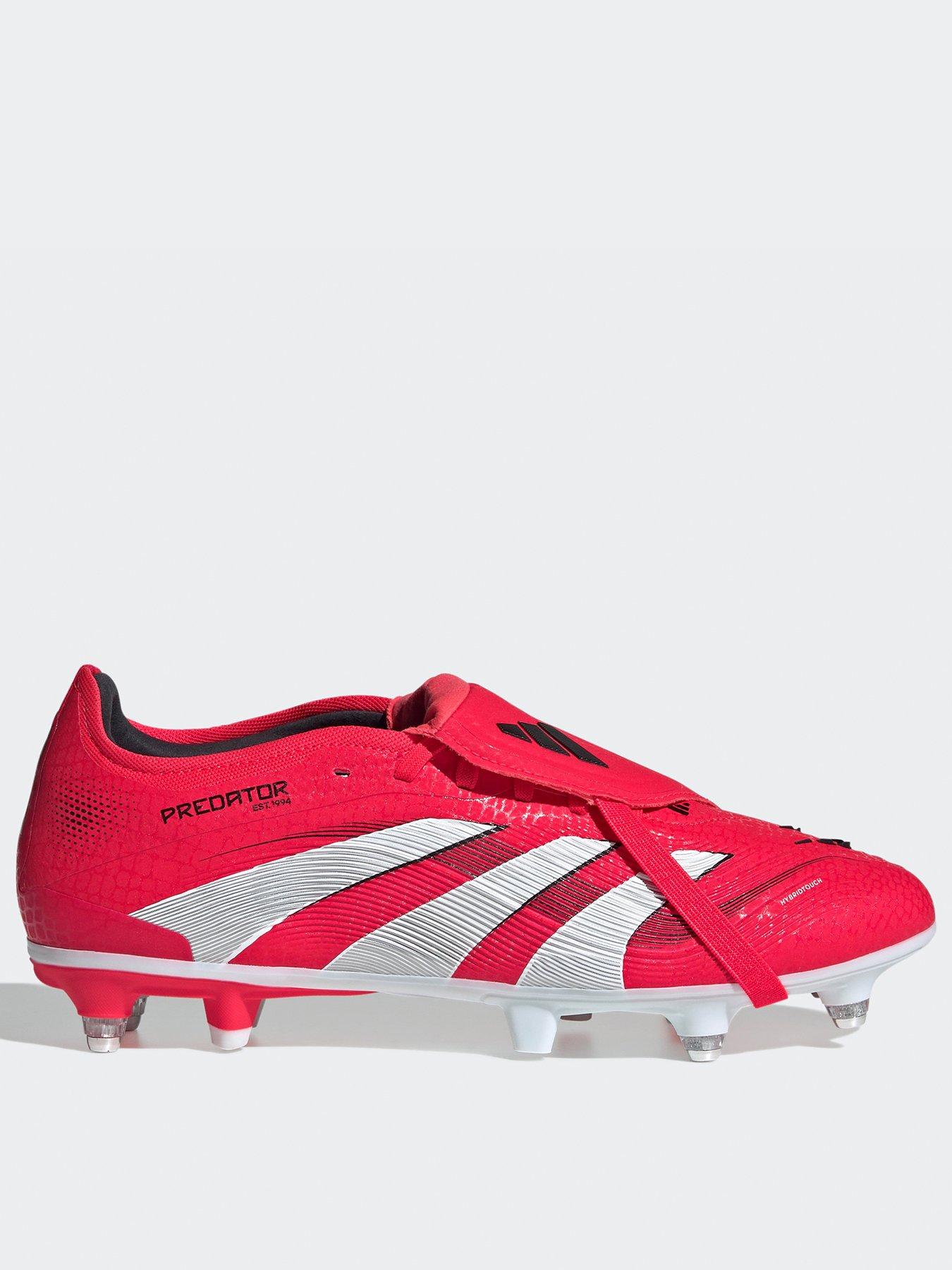 adidas Mens Predator Pro Fold-Over Tongue Soft Ground Ground Football Boot - Red