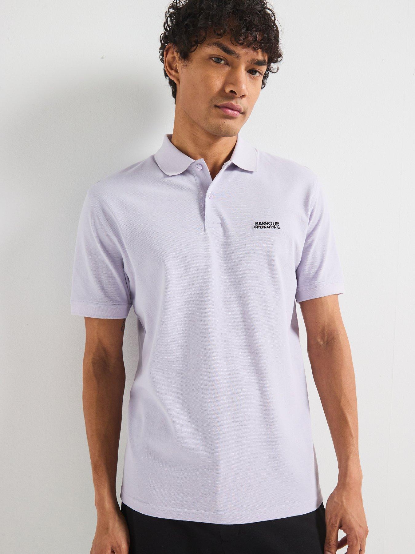  image of barbour-international-lightweight-pique-essential-polo-shirt-light-purple
