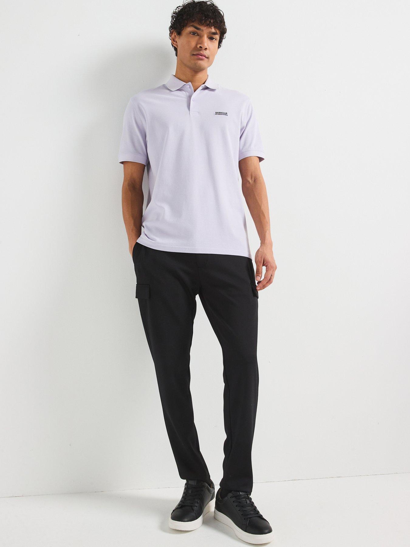  image of barbour-international-lightweight-pique-essential-polo-shirt-light-purple