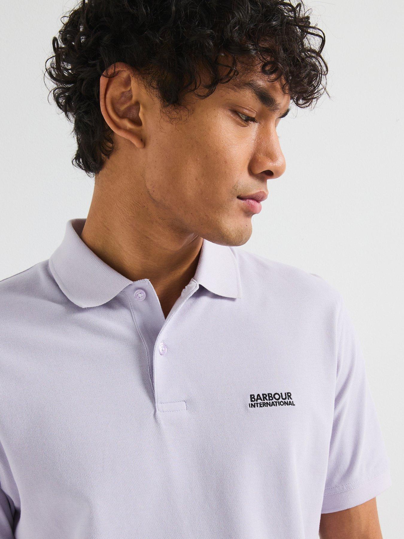  image of barbour-international-lightweight-pique-essential-polo-shirt-light-purple