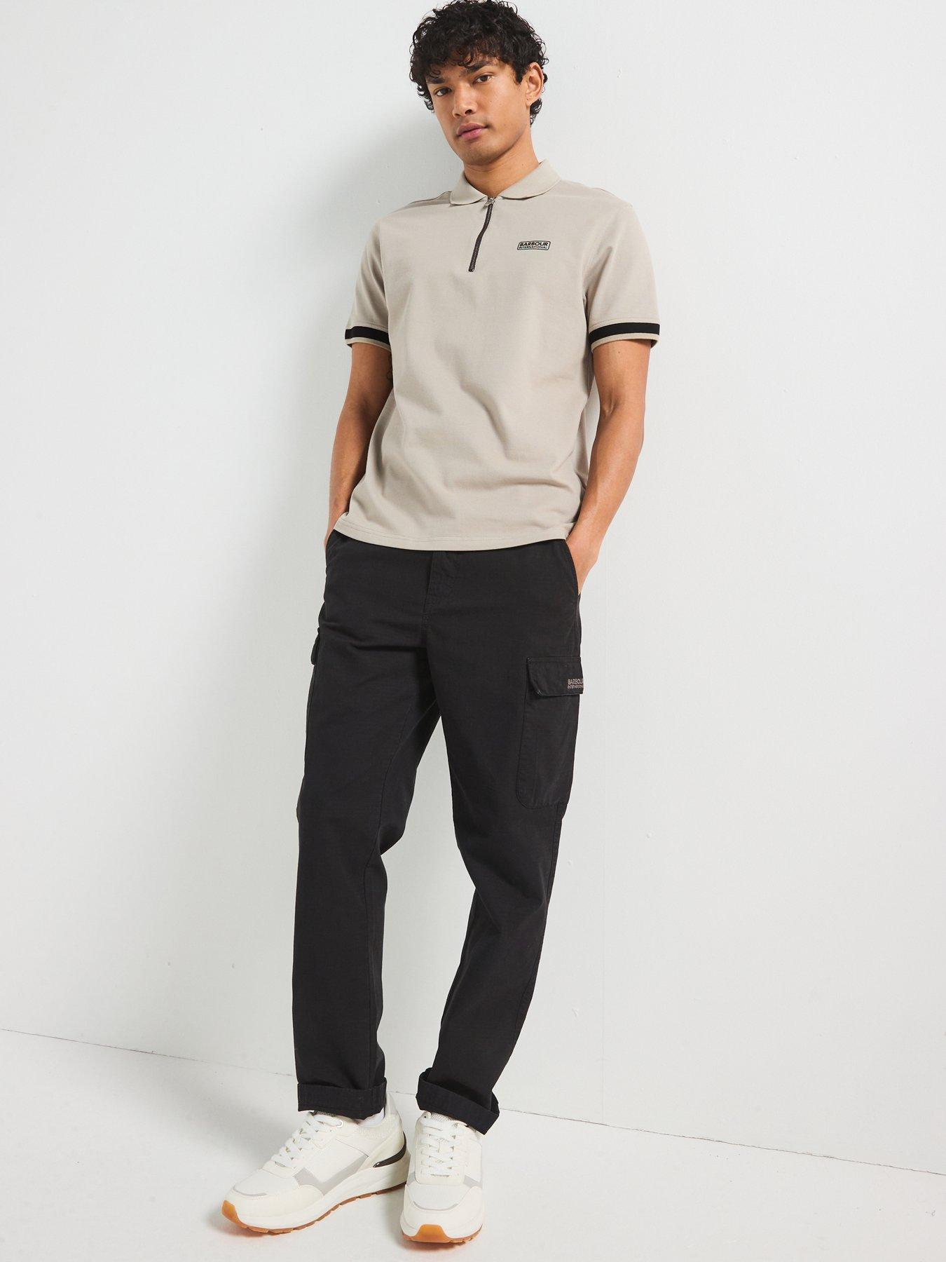  image of barbour-international-bradley-zipped-polo-shirt--beige