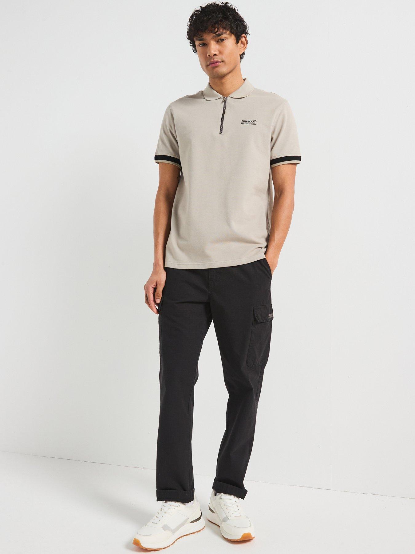  image of barbour-international-bradley-zipped-polo-shirt--beige