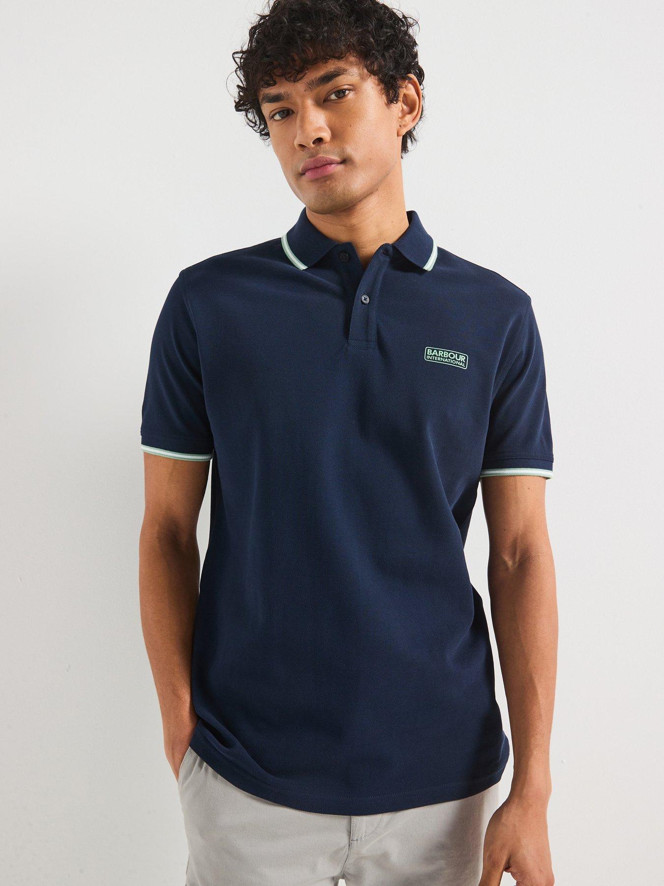  image of barbour-international-evan-tipped-polo-shirt-navy