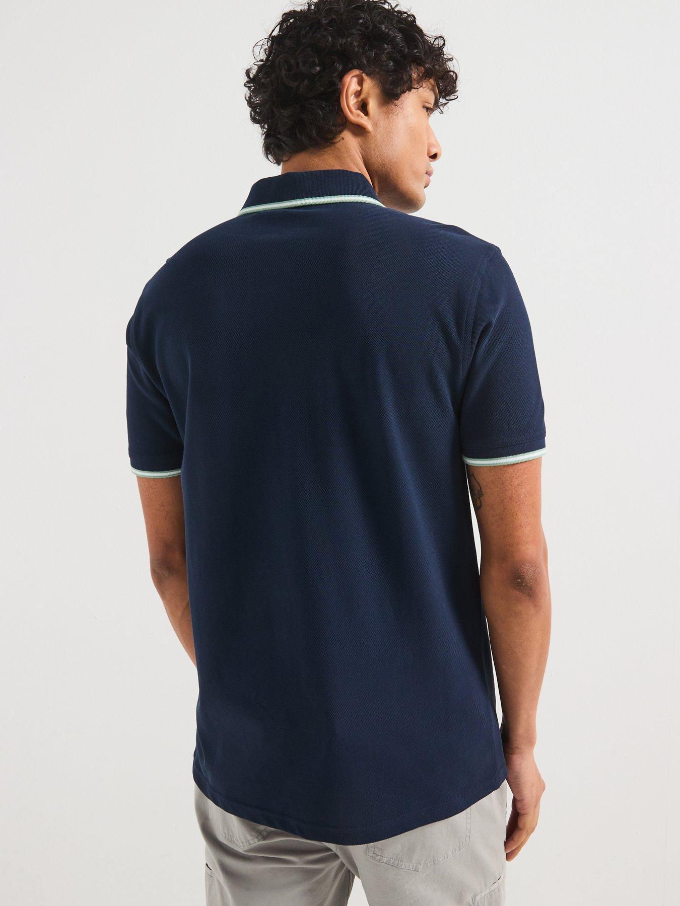  image of barbour-international-evan-tipped-polo-shirt-navy