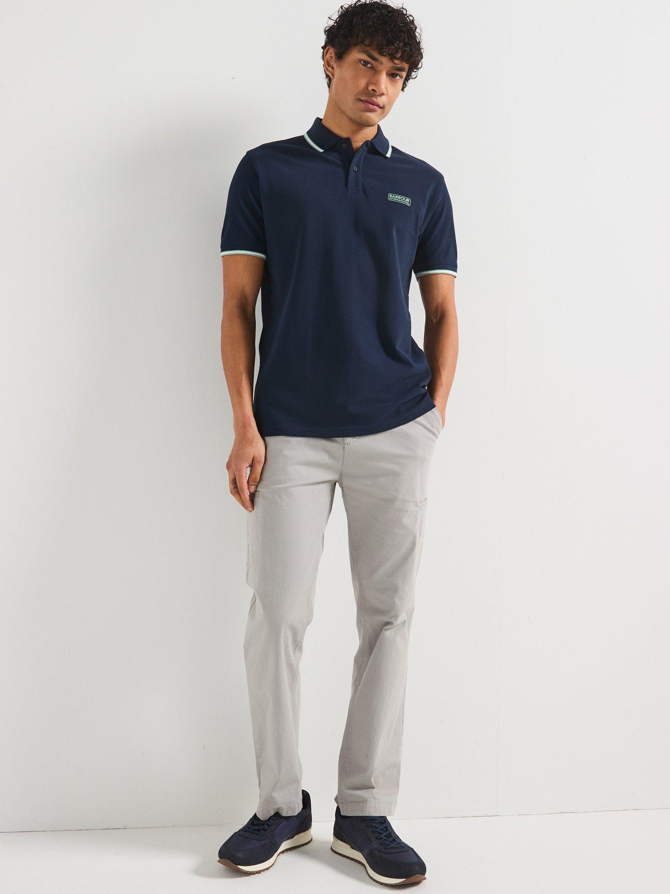 image of barbour-international-evan-tipped-polo-shirt-navy