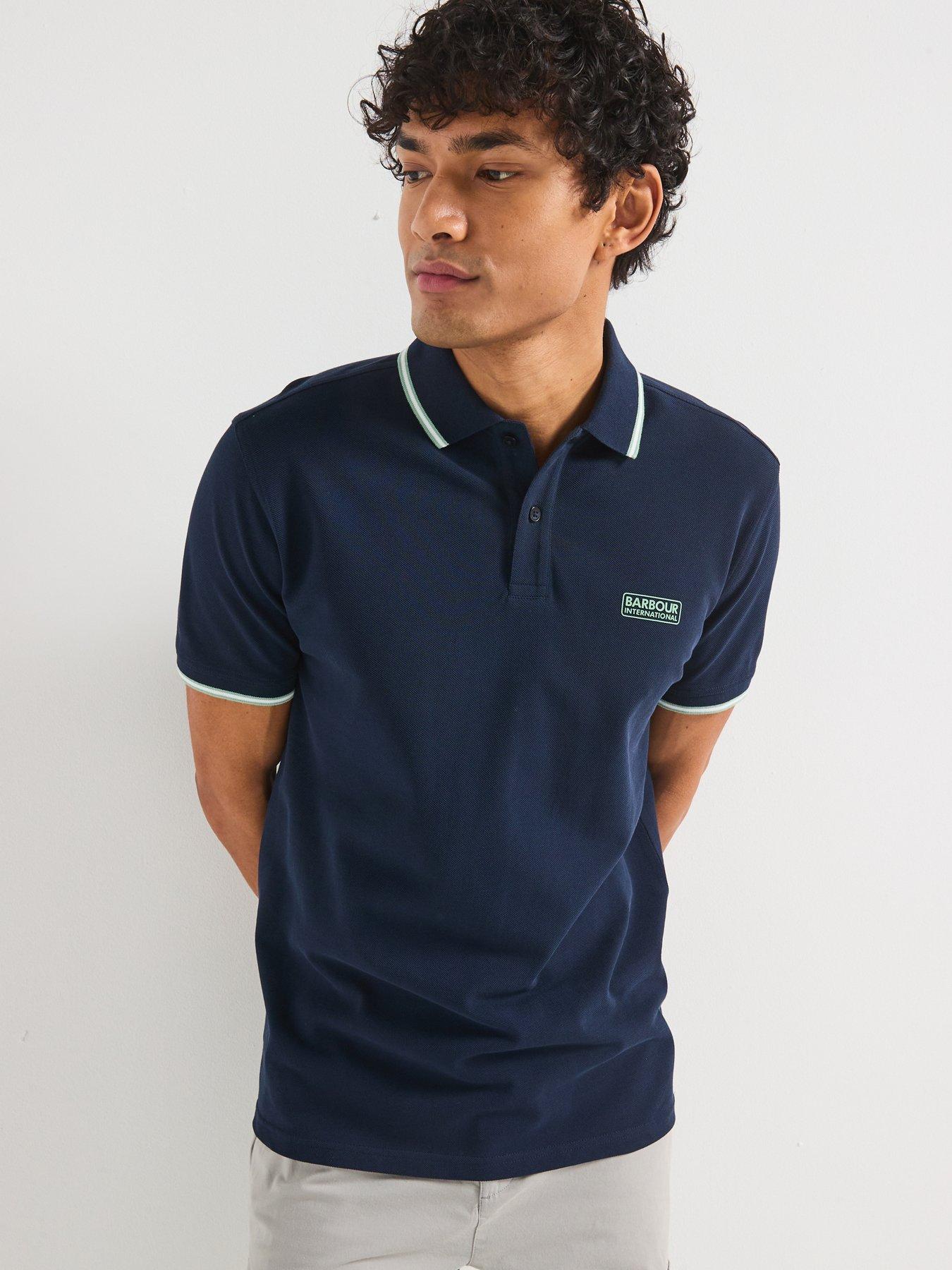  image of barbour-international-evan-tipped-polo-shirt-navy