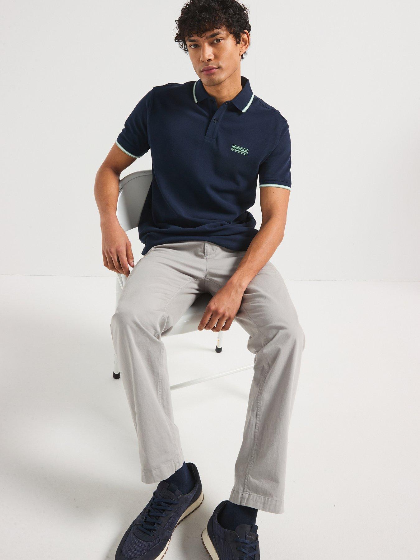  image of barbour-international-evan-tipped-polo-shirt-navy