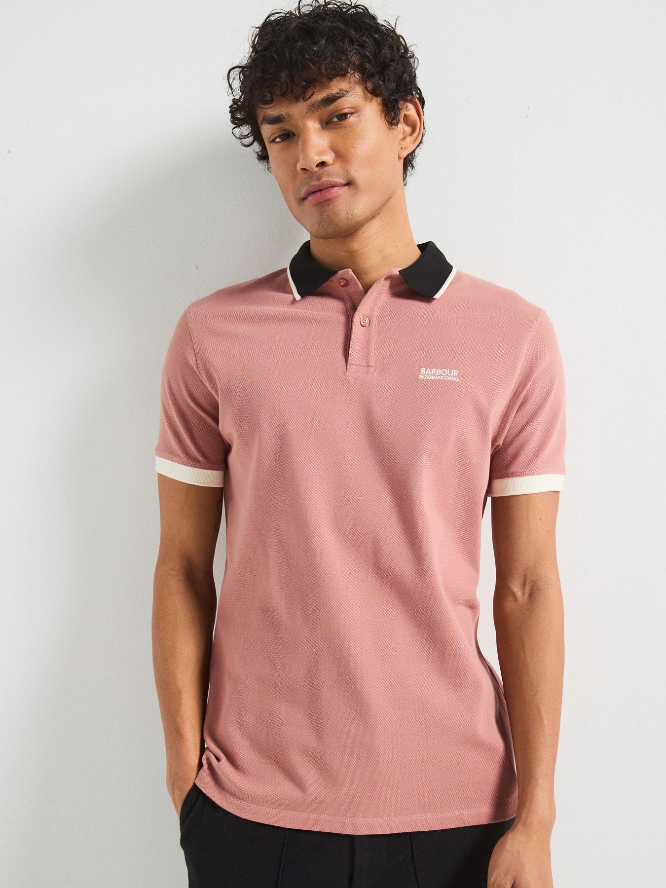 front image of barbour-international-howall-polo-shirt-pink