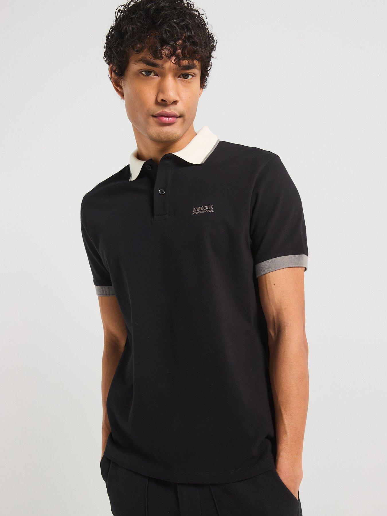  image of barbour-international-howall-polo-shirt--black