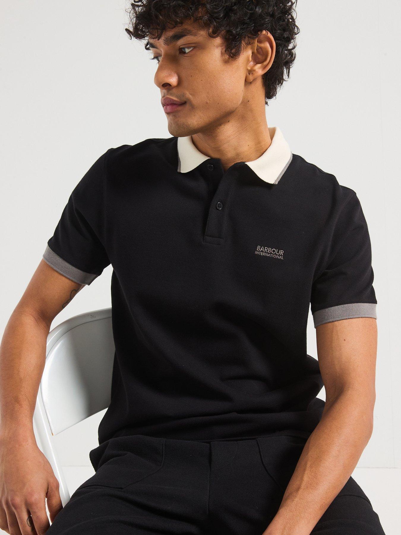  image of barbour-international-howall-polo-shirt--black