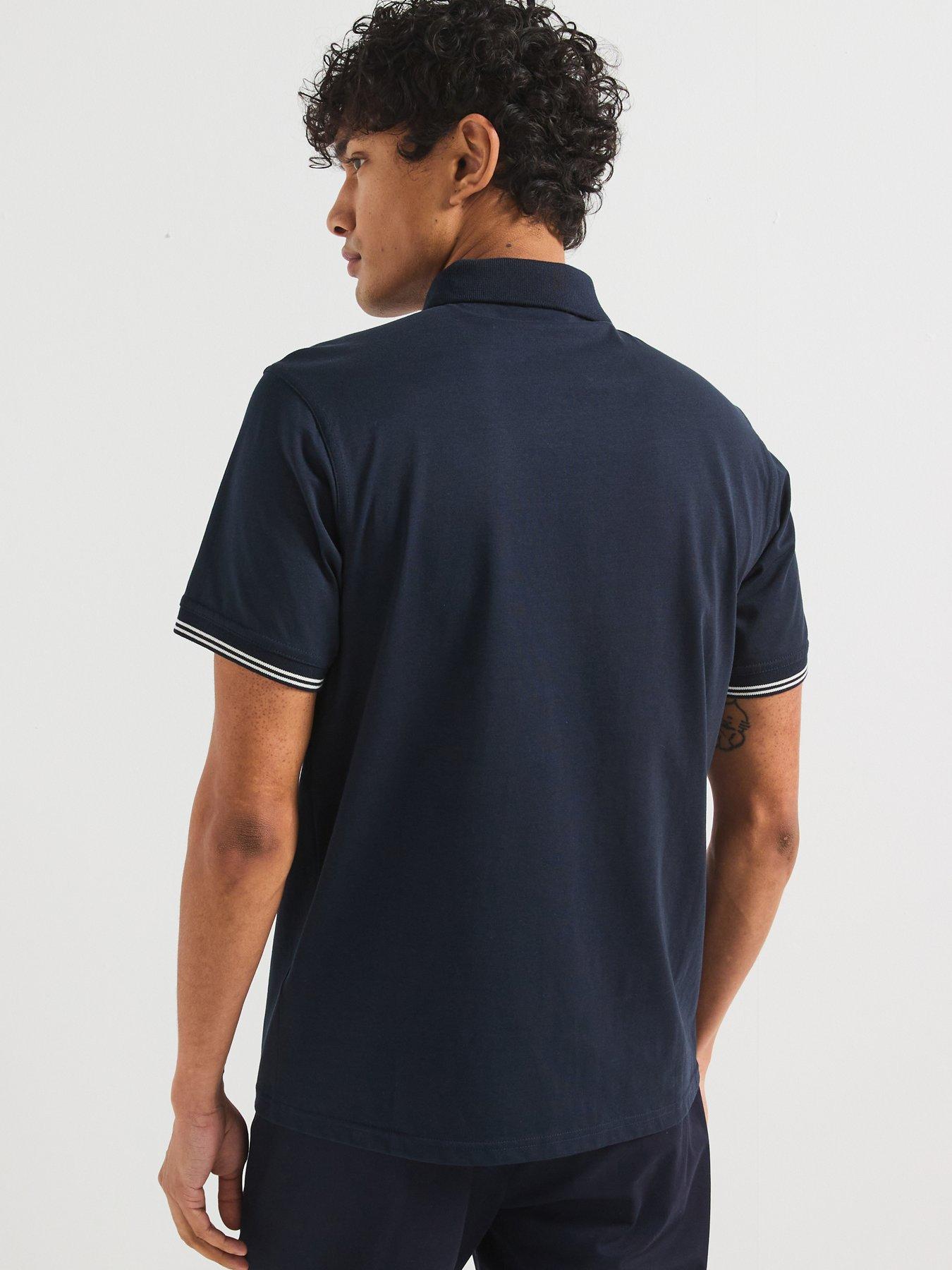  image of barbour-international-ollie-twin-tipped-placket-zipped-polo-shirt--navy