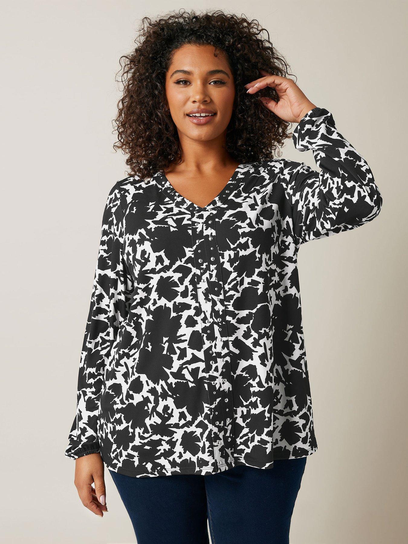undefined Stud Jersey Top - Black