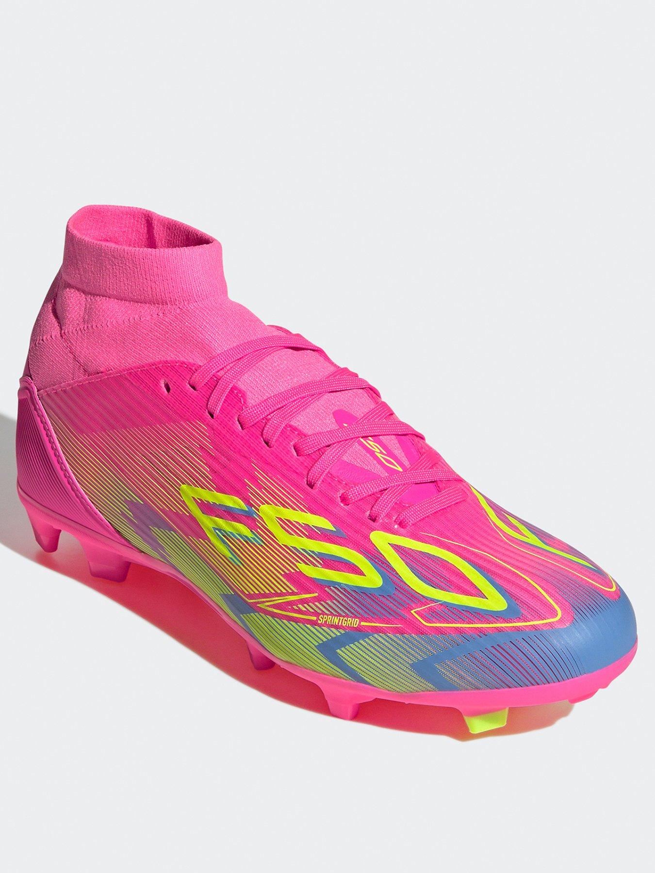  image of adidas-womens-f50-league-mid-firm-ground-football-boot-yellow