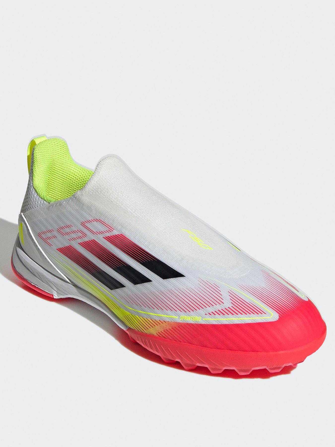  image of adidas-junior-f50-league-laceless-astro-turf-football-boot-white