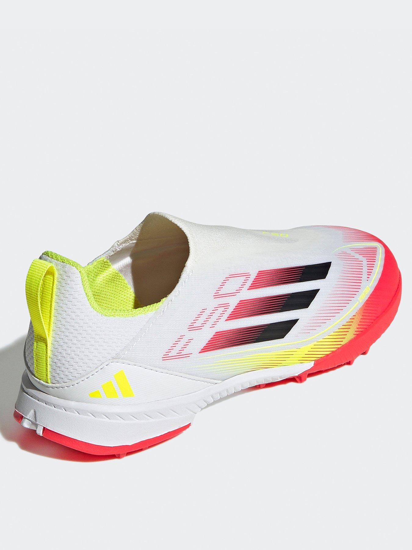  image of adidas-junior-f50-league-laceless-astro-turf-football-boot-white