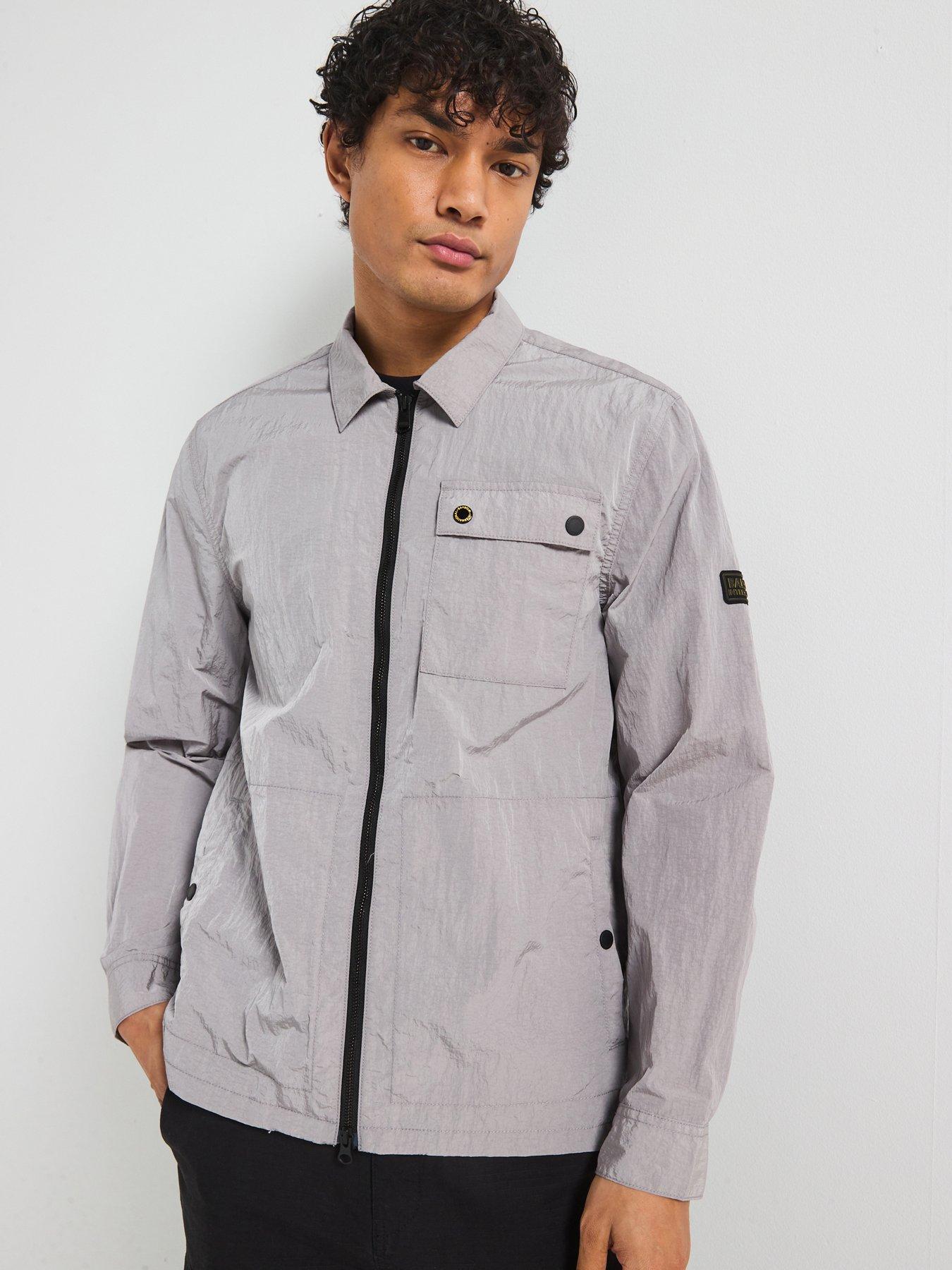 Image 1 of 6 of Barbour International Inline Zipped Overshirt - Light Grey