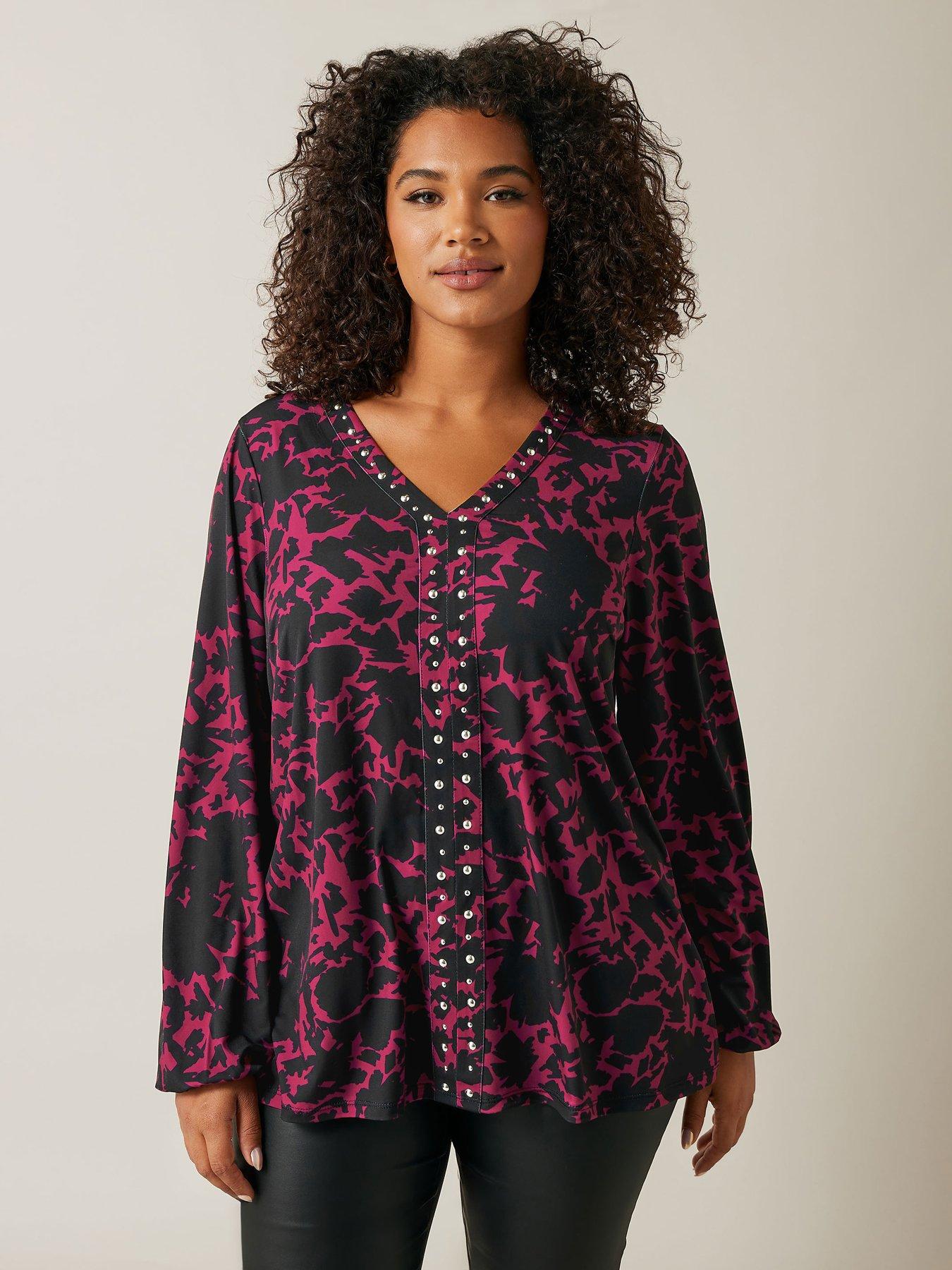 undefined Stud Jersey Top - Red