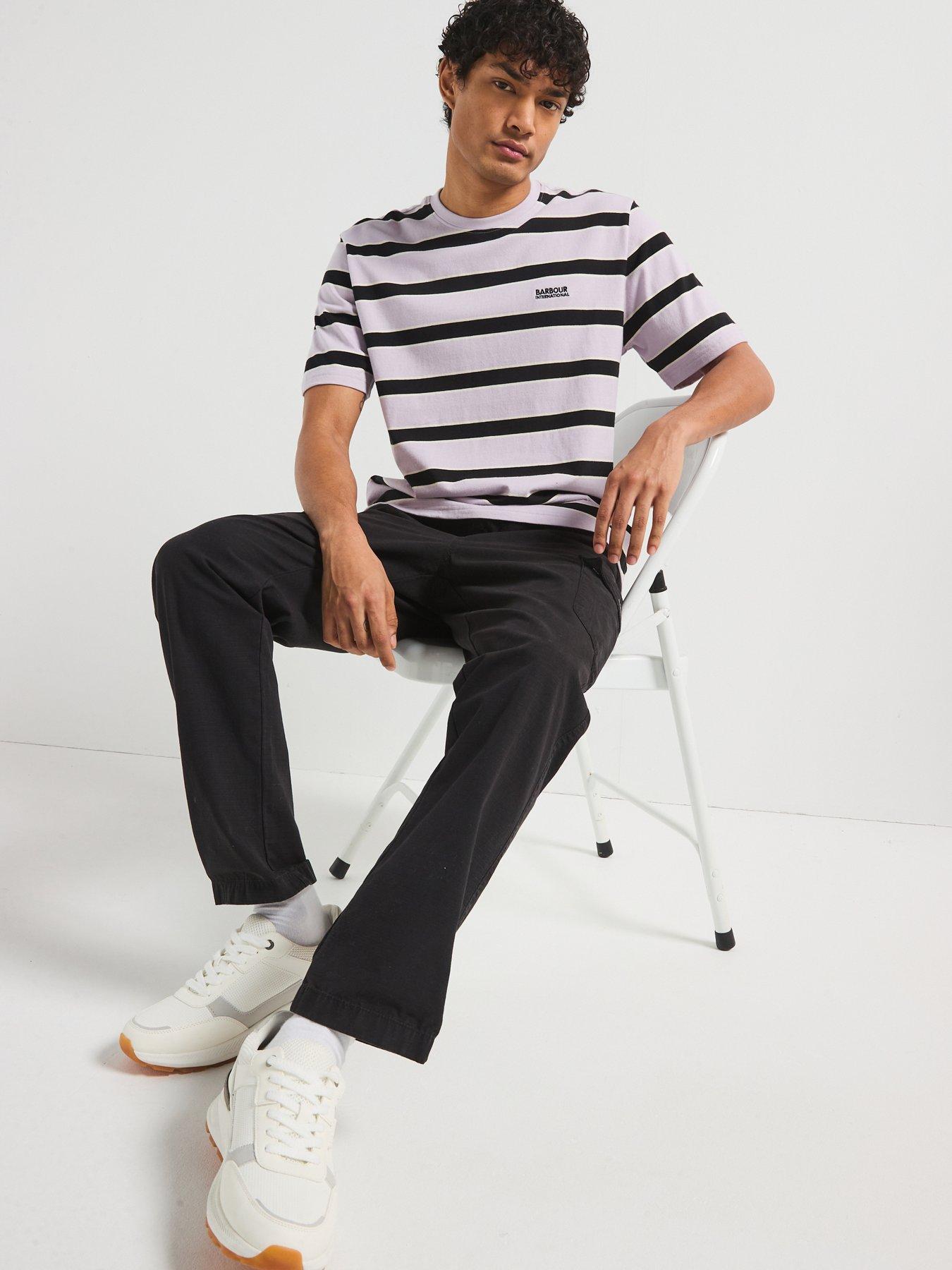 image of barbour-international-luca-stripe-t-shirt--light-purple