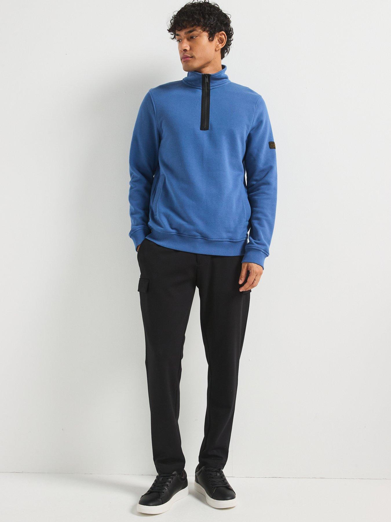  image of barbour-international-outline-funnel-neck-sweat-top-blue