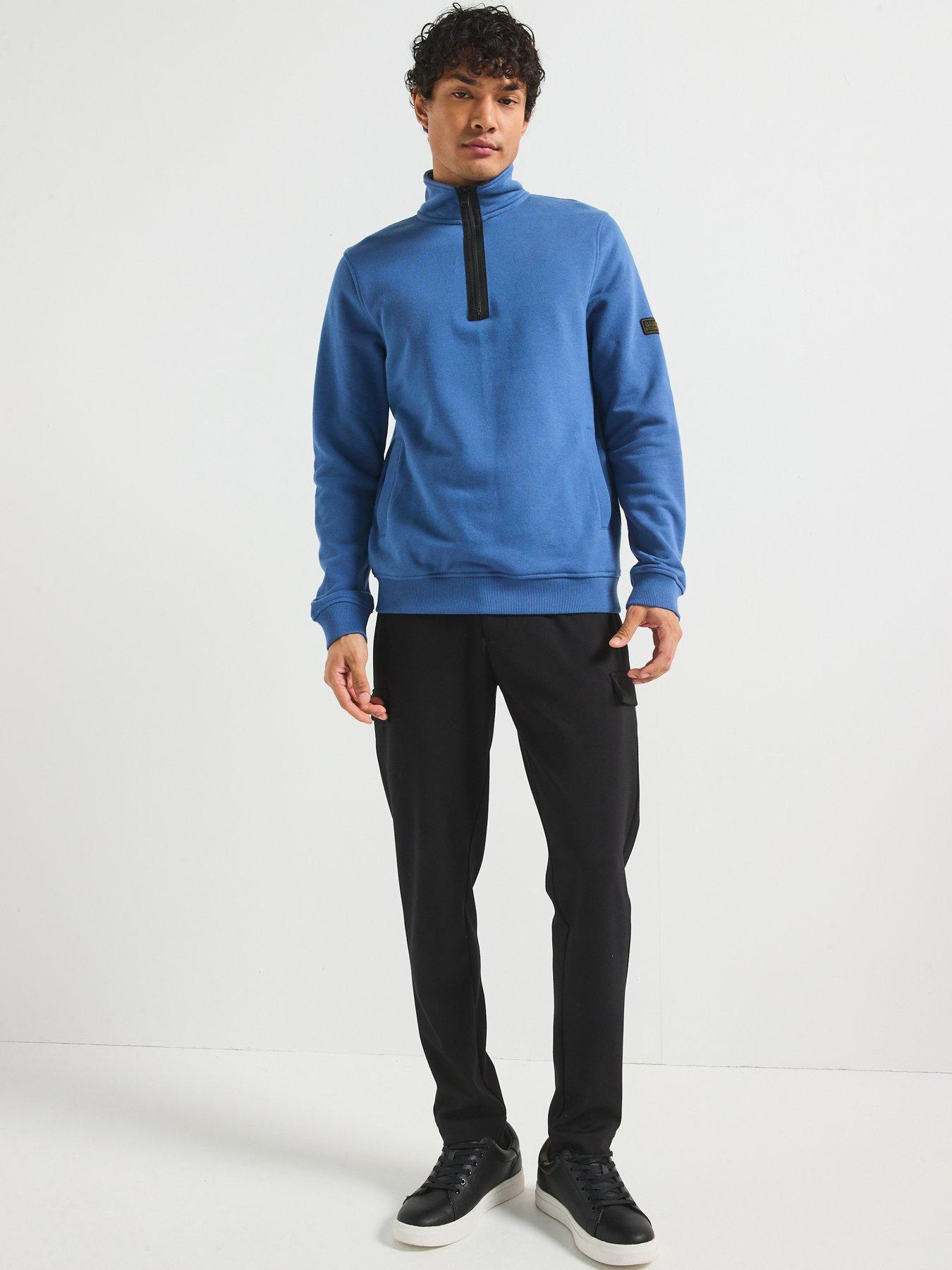  image of barbour-international-outline-funnel-neck-sweat-top-blue