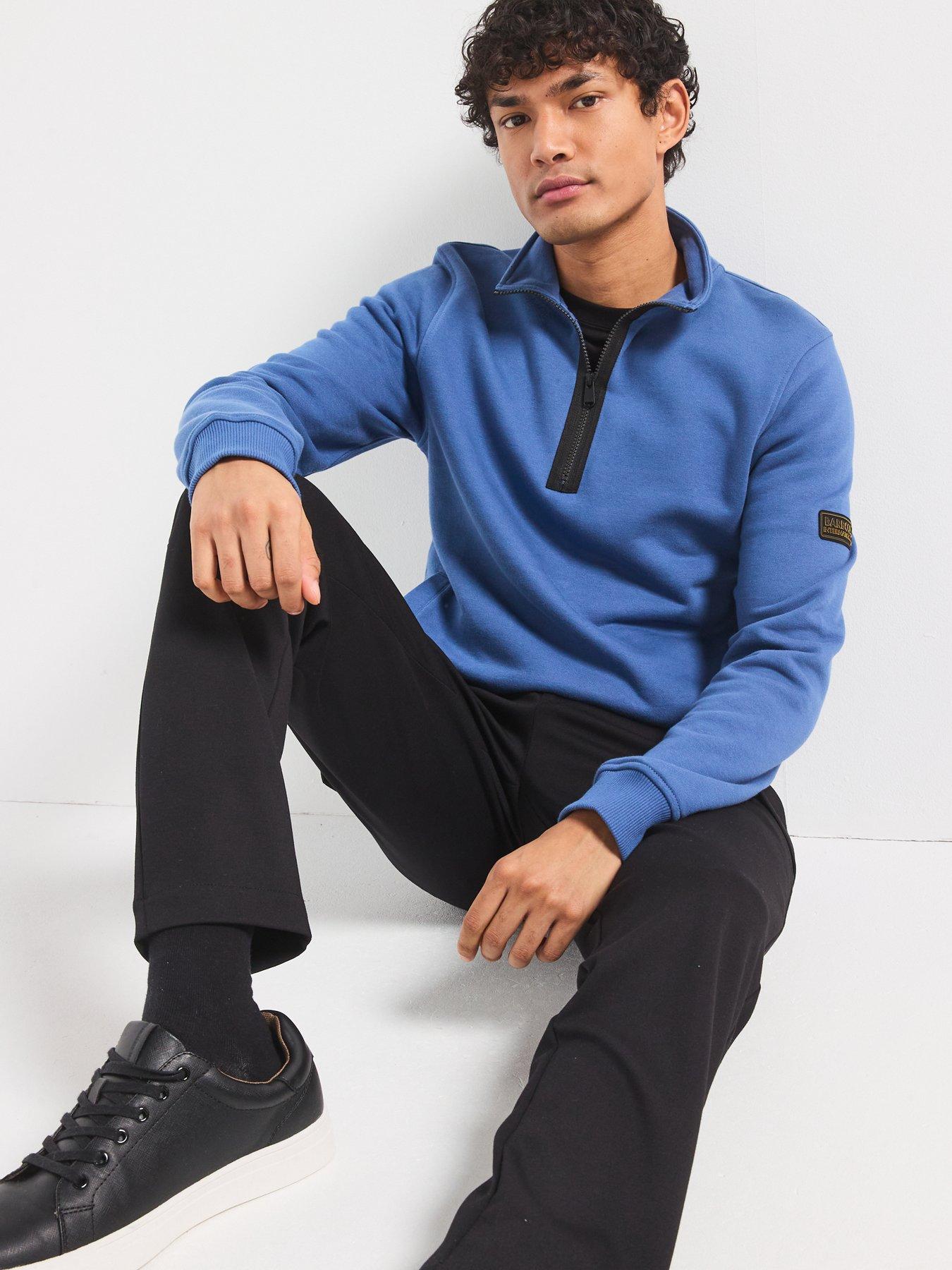 image of barbour-international-outline-funnel-neck-sweat-top-blue