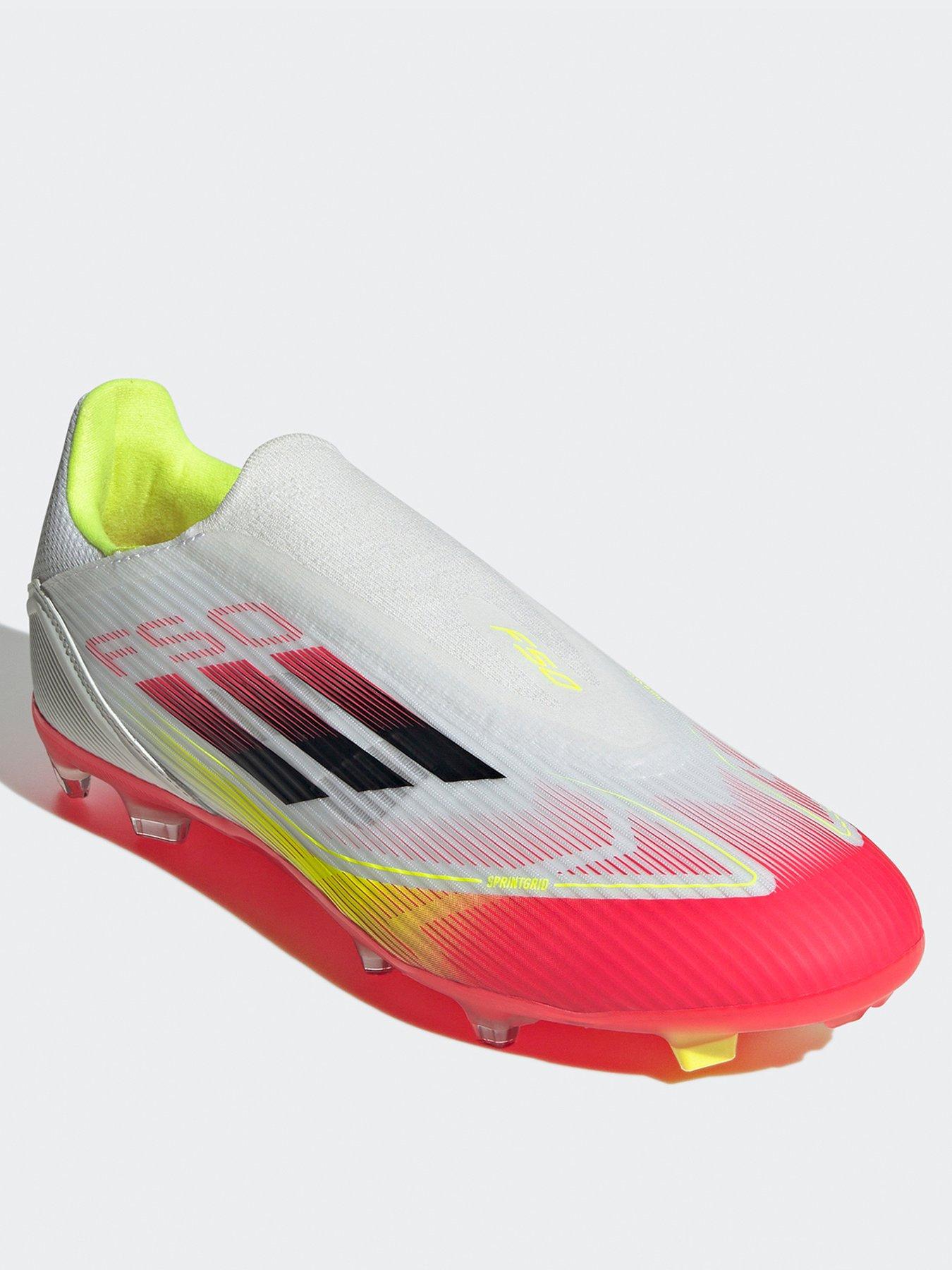  image of adidas-mens-f50-league-laceless-firm-ground-football-boot-white