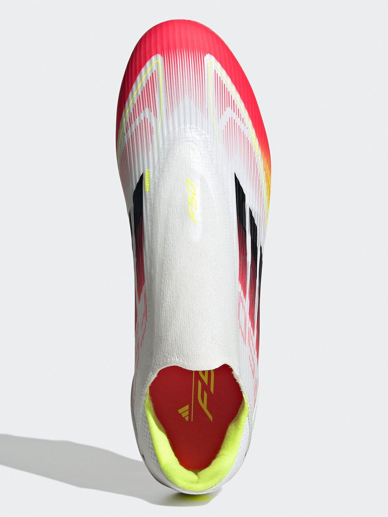  image of adidas-mens-f50-league-laceless-firm-ground-football-boot-white