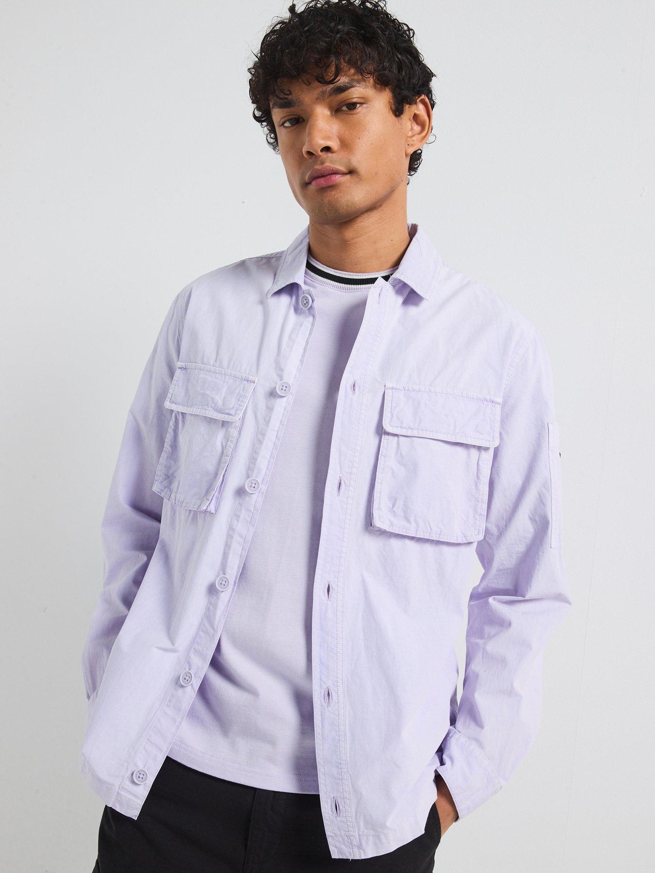  image of barbour-international-kenneth-garment-dye-overshirt--light-purple