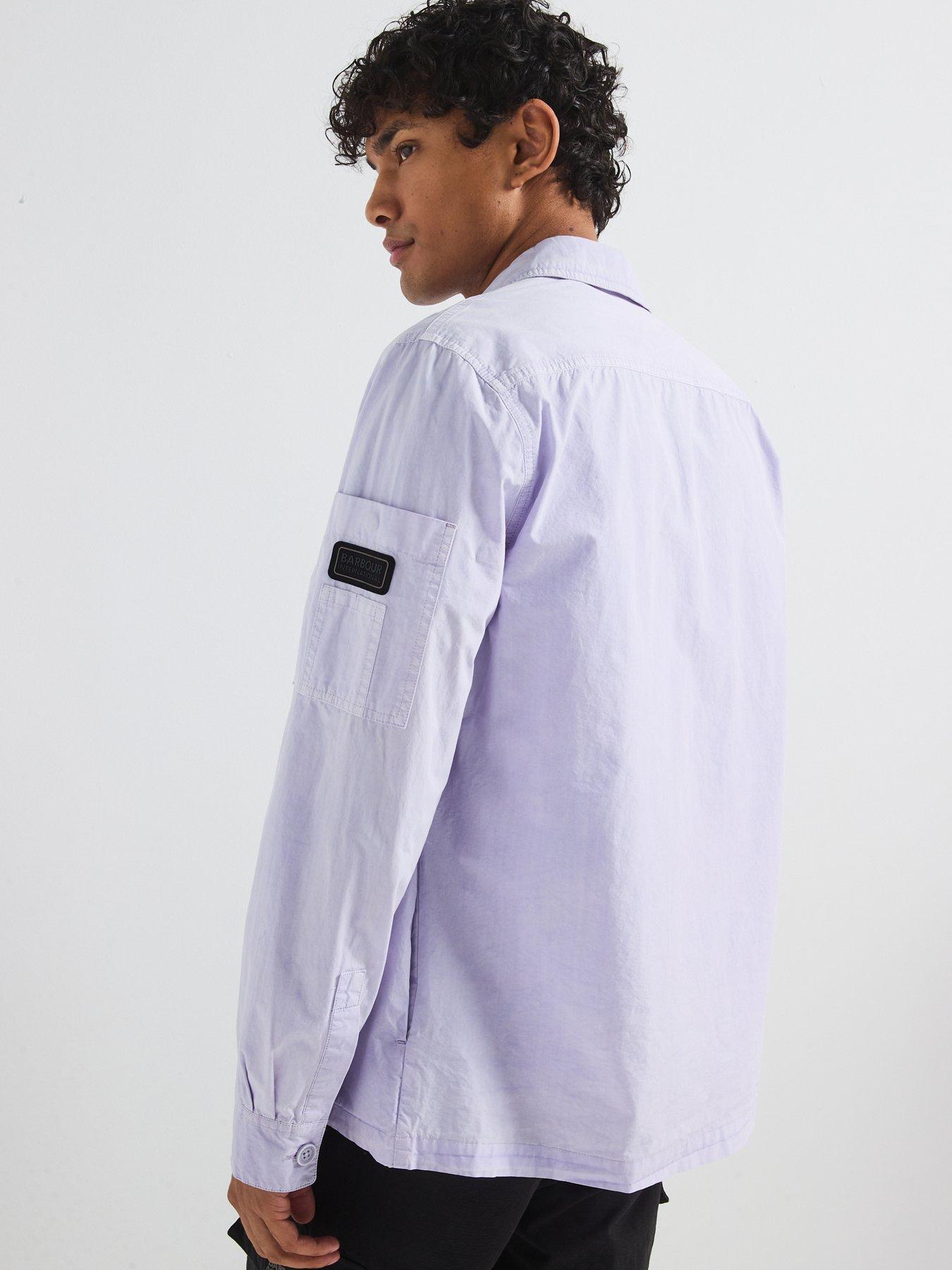  image of barbour-international-kenneth-garment-dye-overshirt--light-purple