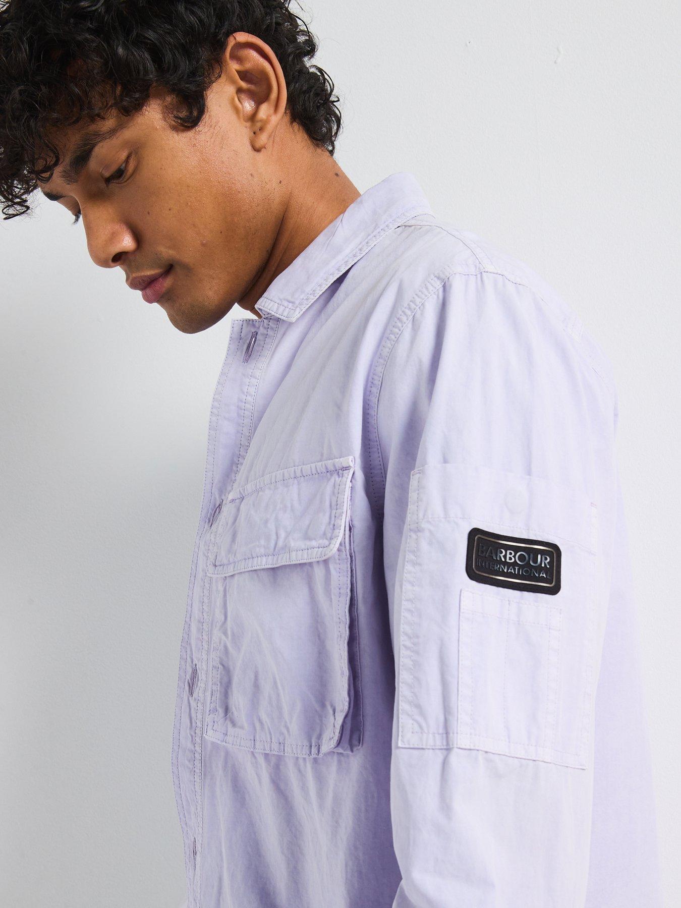  image of barbour-international-kenneth-garment-dye-overshirt--light-purple