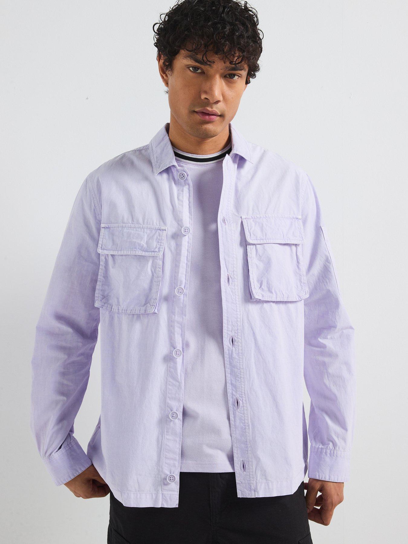  image of barbour-international-kenneth-garment-dye-overshirt--light-purple